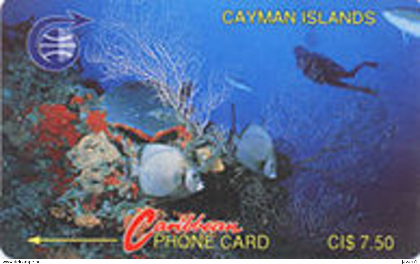 CAYMAN : 003A CI$7.50 Underwaterscene 3CCIA GREY USED Controls < 55000 - Kaimaninseln (Cayman I.)