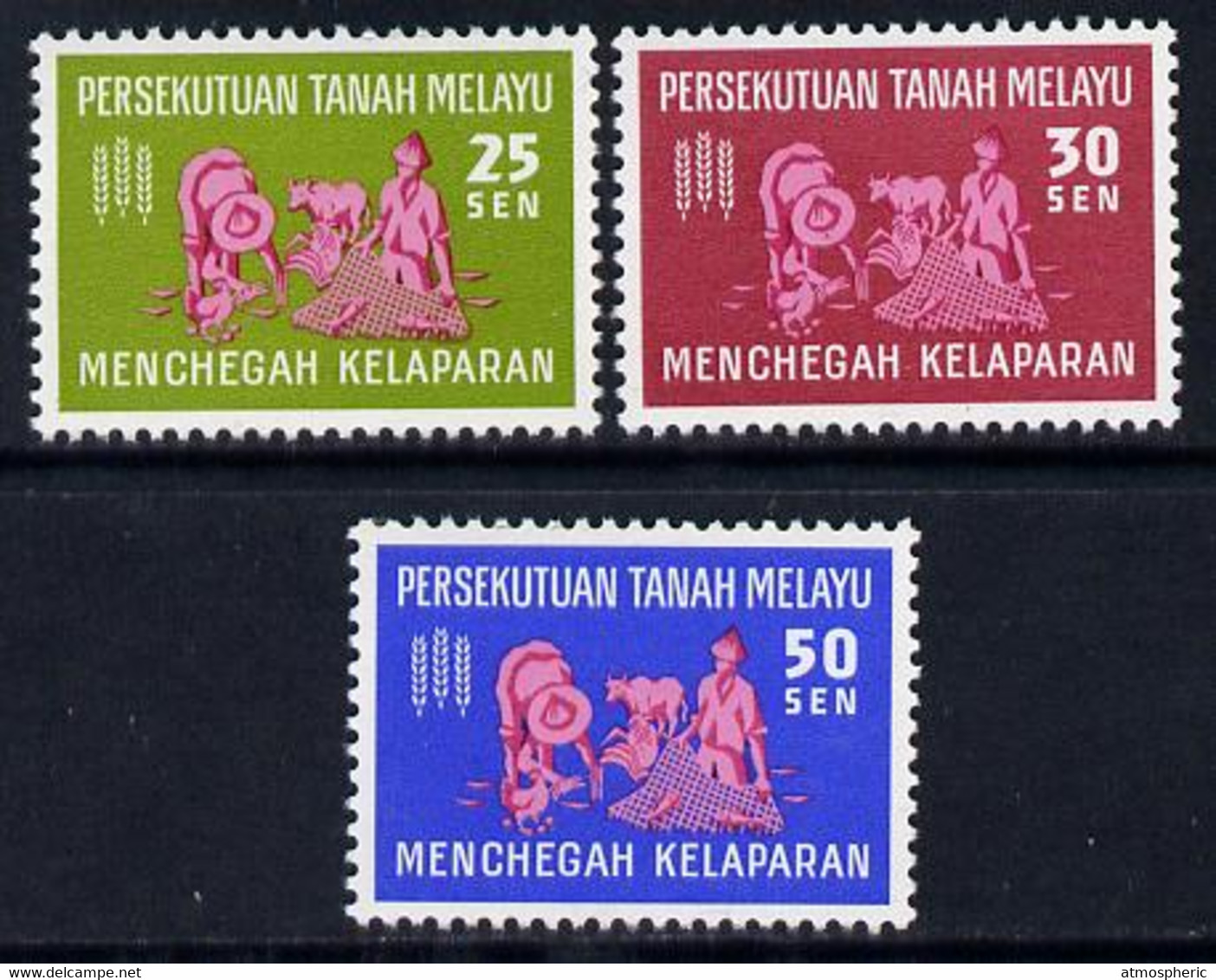 Malaysia - Federation 1963 Freedom From Hunger Set Of 3 U/M, SG 32-34 - Federation Of Malaya