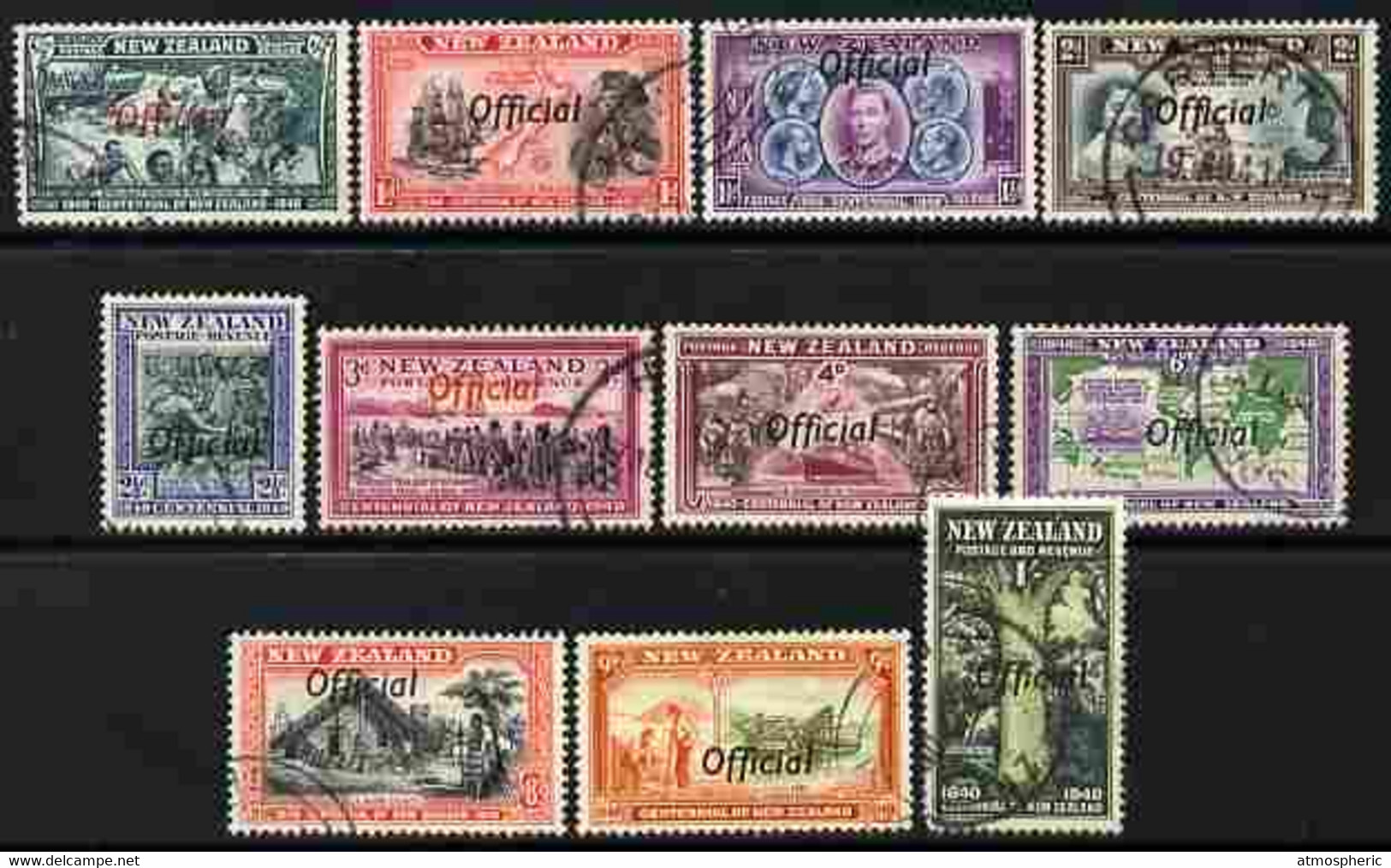 New Zealand 1940 Centenary Official Set Complete Fine Cds Used SG O141-51 - Ongebruikt