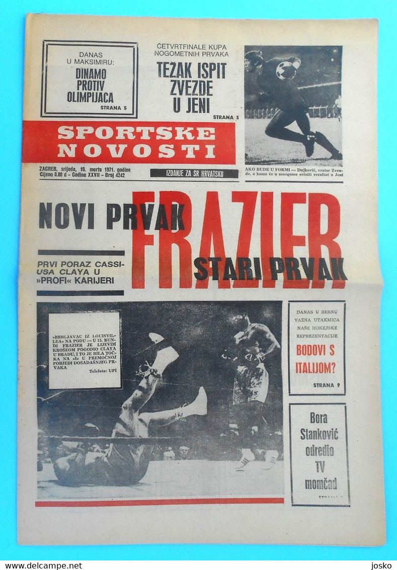 MUHAMMAD ALI Vs JOE FRAZIER 1971 (Fight Of The Century) - Yugoslav Sports Newspaper (1971) * Boxe Boxeo Boxen Pugilato - Books