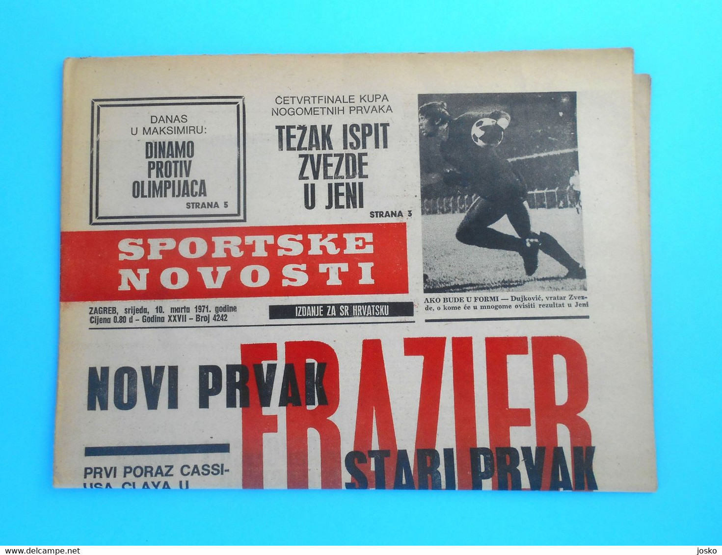 MUHAMMAD ALI Vs JOE FRAZIER 1971 (Fight Of The Century) - Yugoslav Sports Newspaper (1971) * Boxe Boxeo Boxen Pugilato - Books