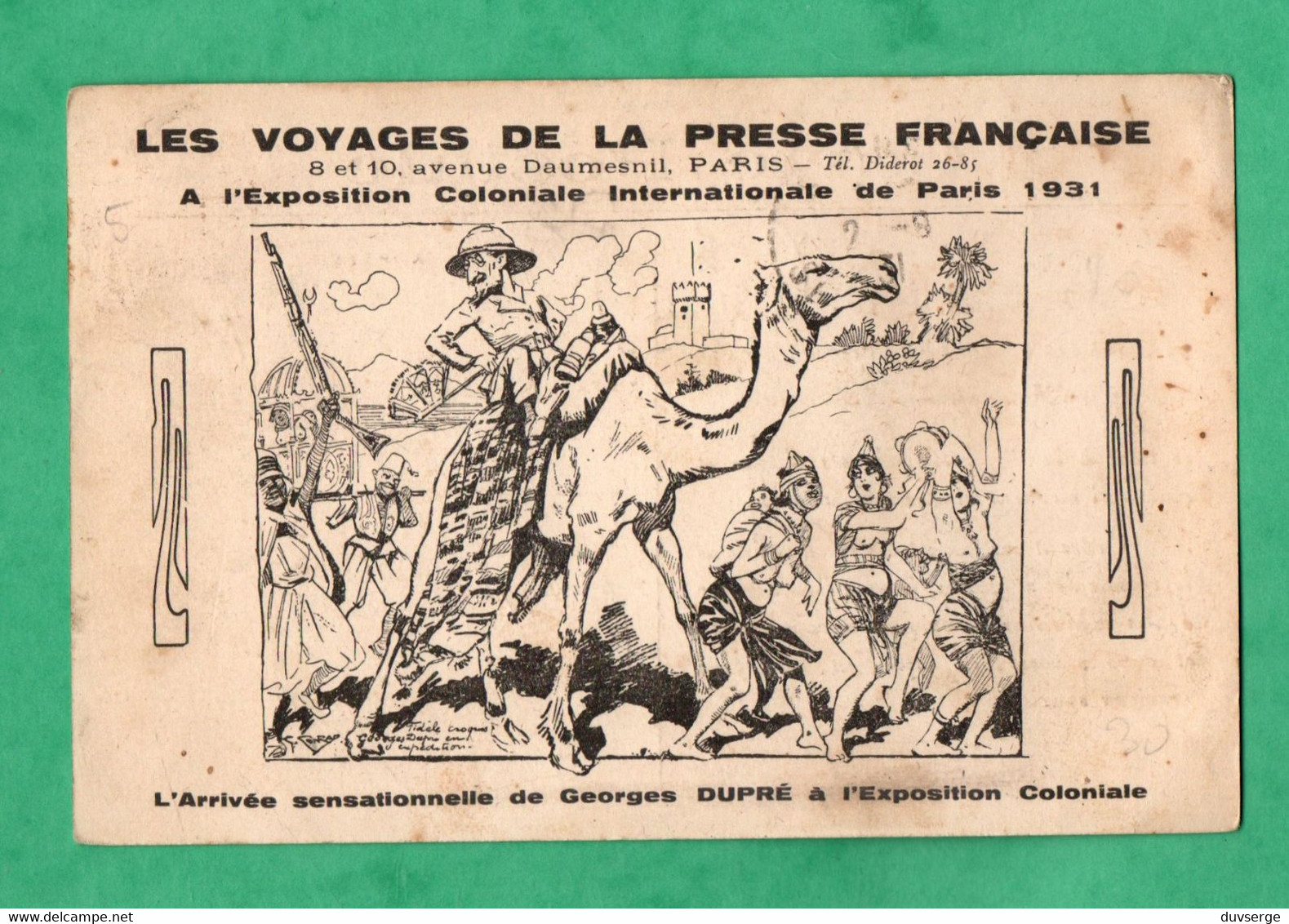 Paris 1931 Georges Dupré à L ' Exposition Coloniale Stand Des Voyages De La Presse Française - Exposiciones