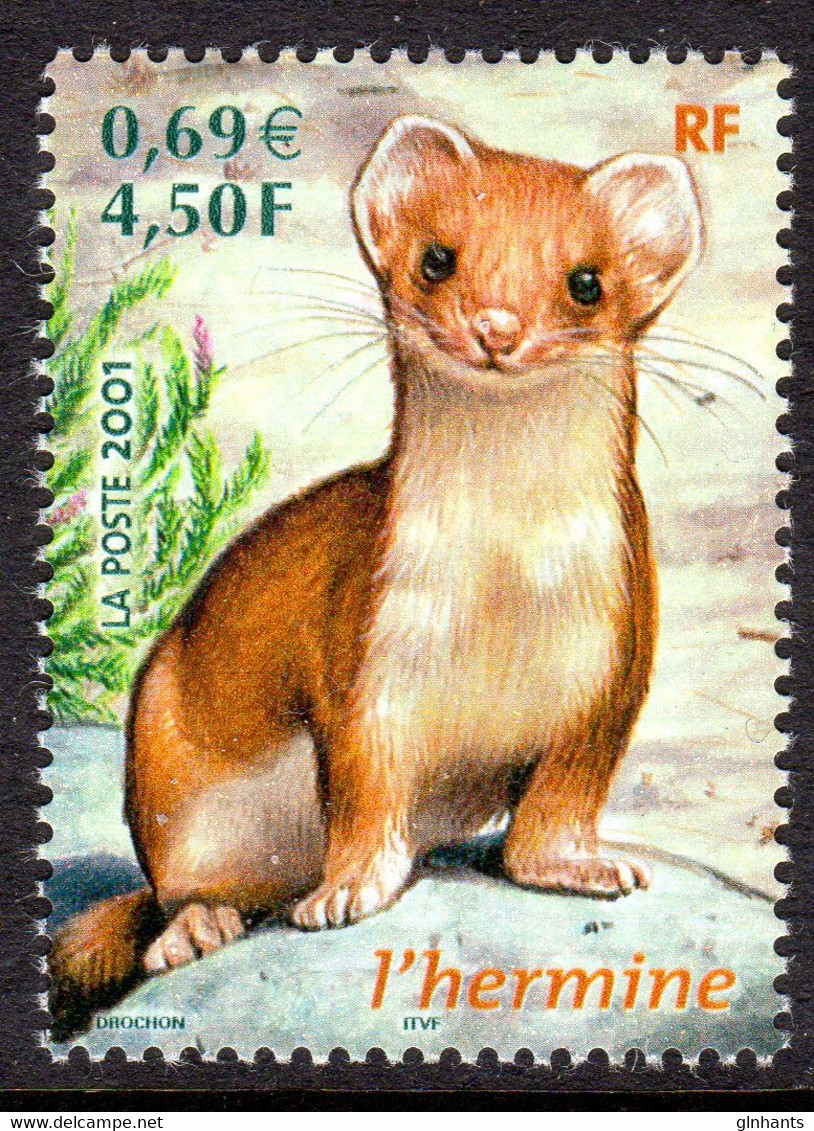 FRANCE - 2001 ANIMALS STOAT STAMP FINE MNH ** SG 3718 - Ungebraucht