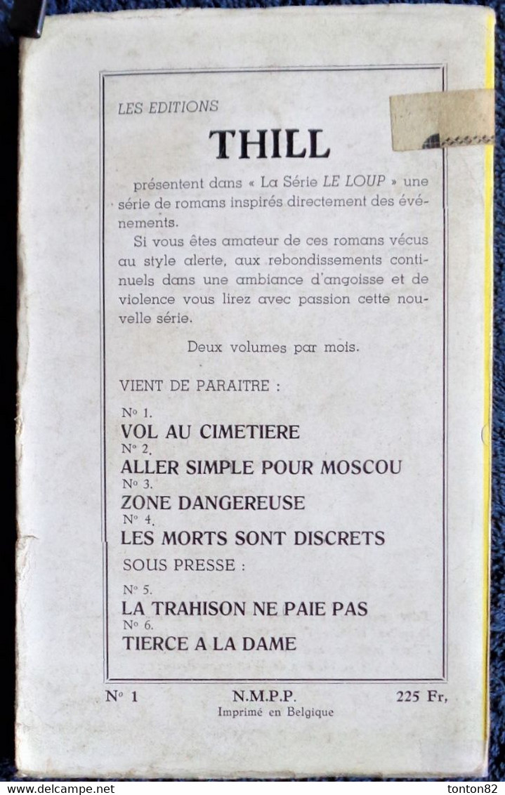 Ellen Edisson - Vol Au Cimetière - Série " Le Loup " Espionnage N° 1 - Éditions Thill - ( 1956 ) . - Anciens (avant 1960)