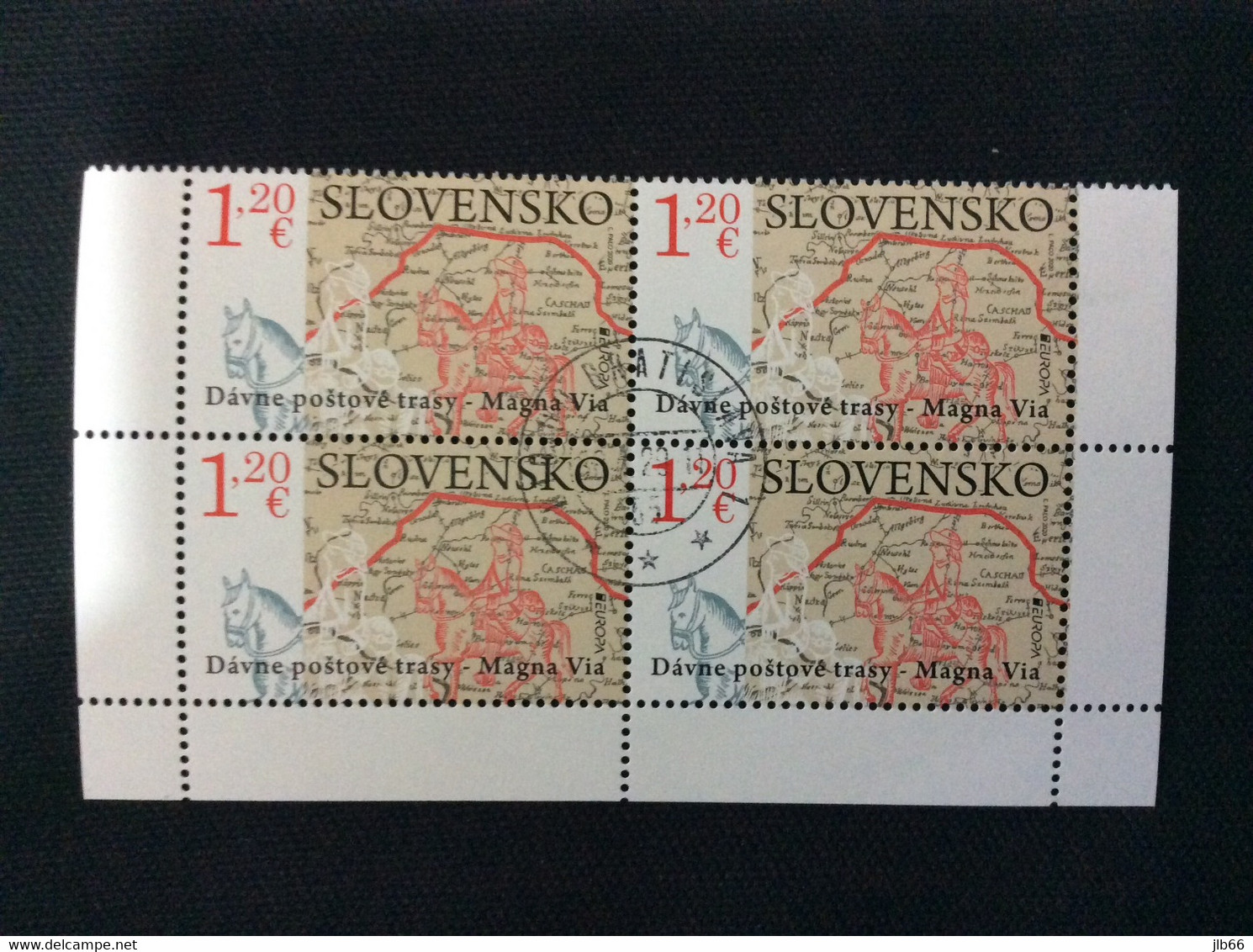 YT 794 SK 2020 EUROPA Bloc De 4 Oblitéré  Ancient Mail Routes The Magna Via Ancienne Route Postale - Used Stamps