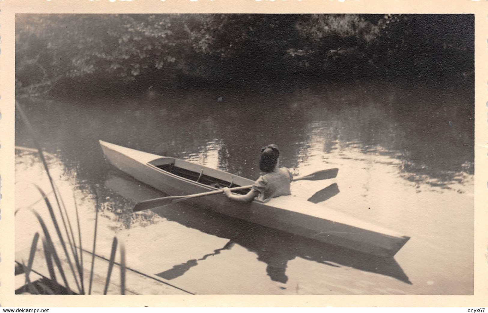 Carte Postale Photo AVIRON-CANOE KAYAK-BARQUE-BATEAU-SPORT- - Rudersport