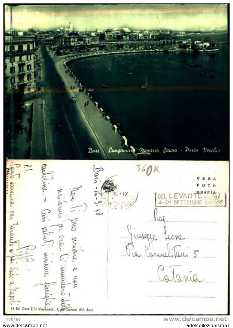 28415) ITALIA-cartolina Di Bari-lungomare Nazario Sauro-porto Vecchio- Viaggiata - Bari