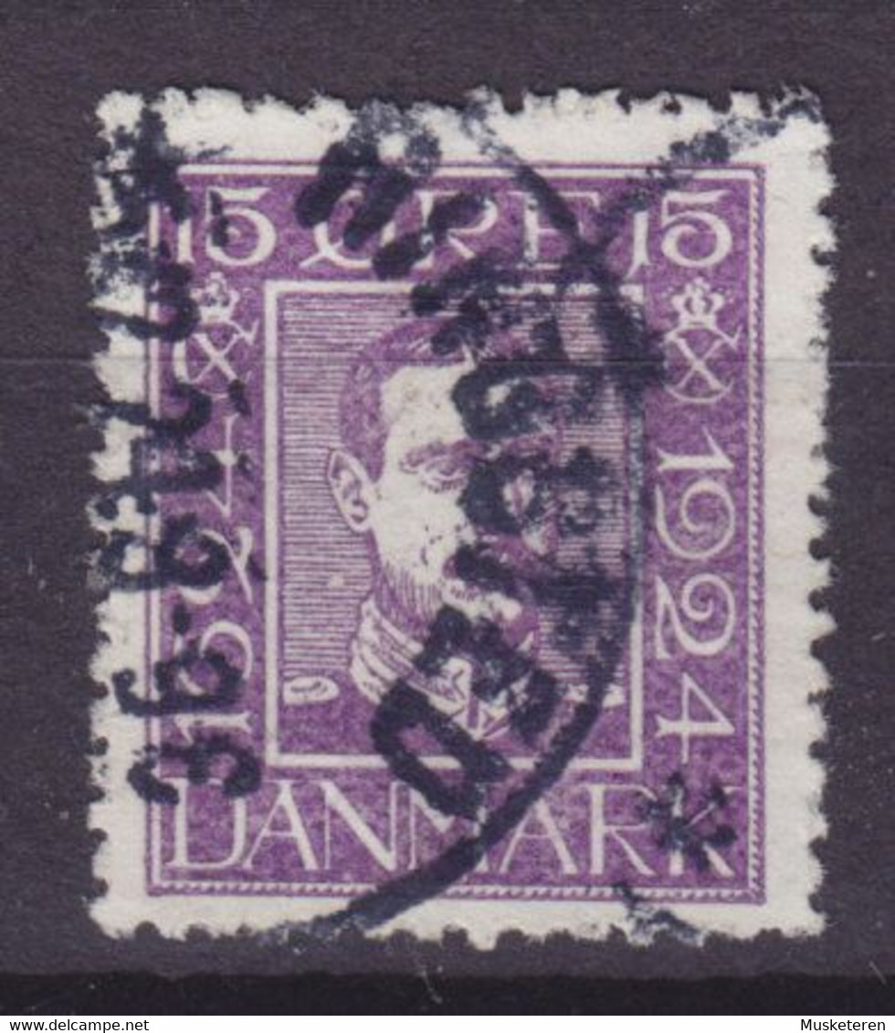 Denmark 1924 Mi. 135      10 Ø Dänische Post ERROR Variety BIG White Spot Under King's Ear - Abarten Und Kuriositäten