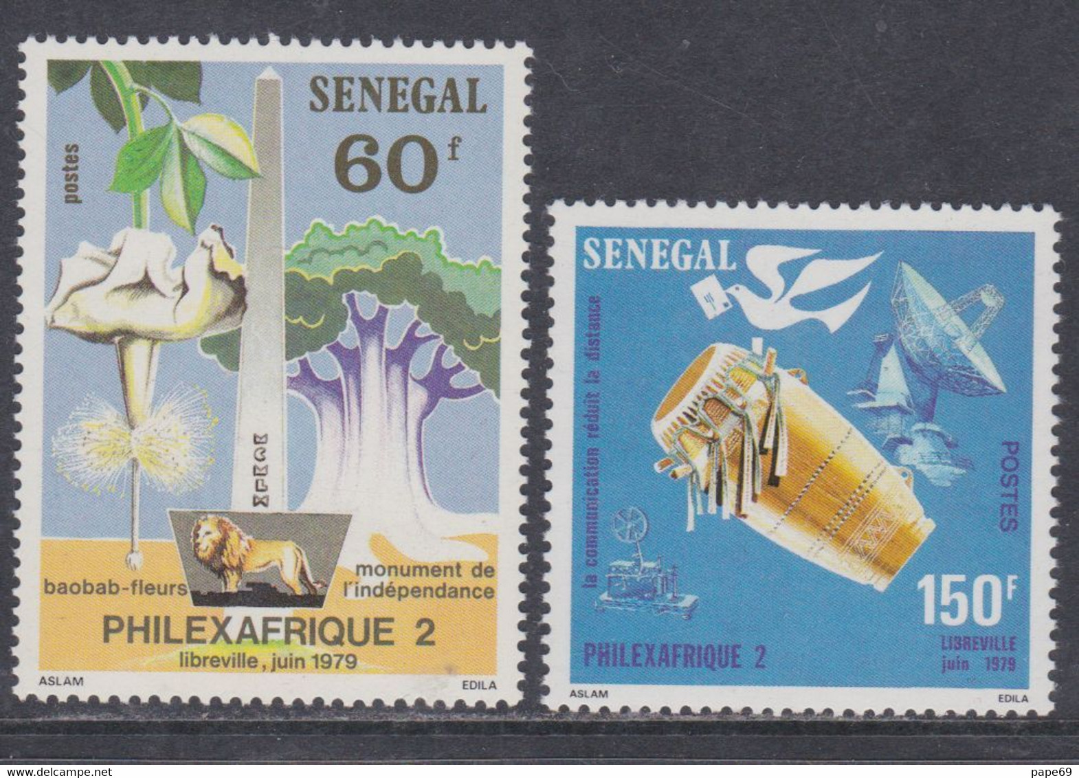 Sénégal N° 514 / 15  XX "Philexafrique II" Expo. Philatéliquee, Les 2 Valeurs Sans Charnière, TB - Senegal (1960-...)