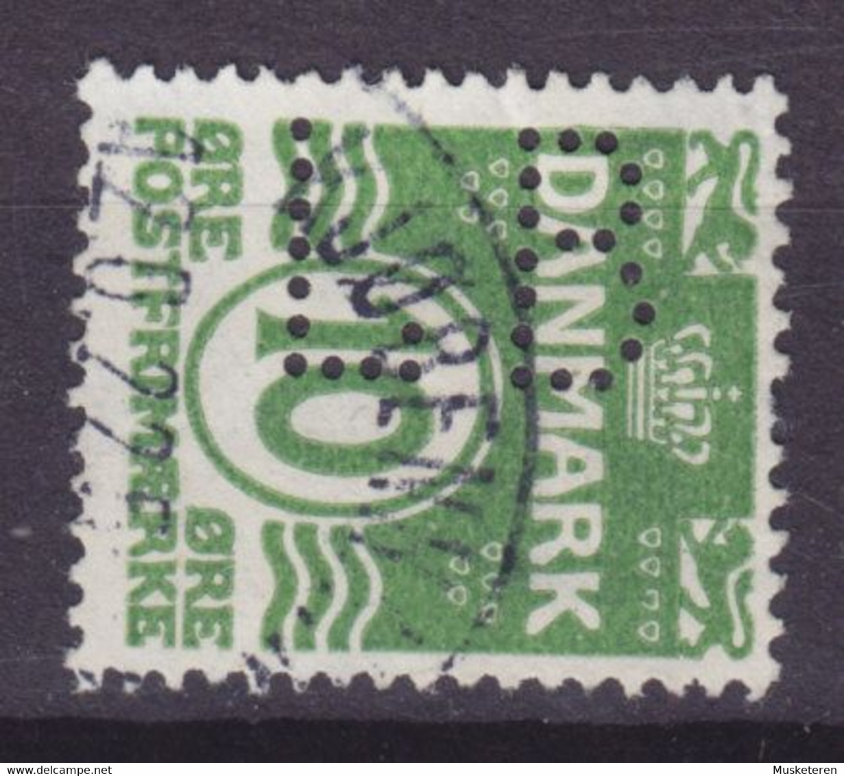 Denmark Perfin Perforé Lochung 'LB' (L06) Landmandsbanken., Tønder Tondern 10 Øre Wellenlinien M. Herzen (2 Scans) - Plaatfouten En Curiosa