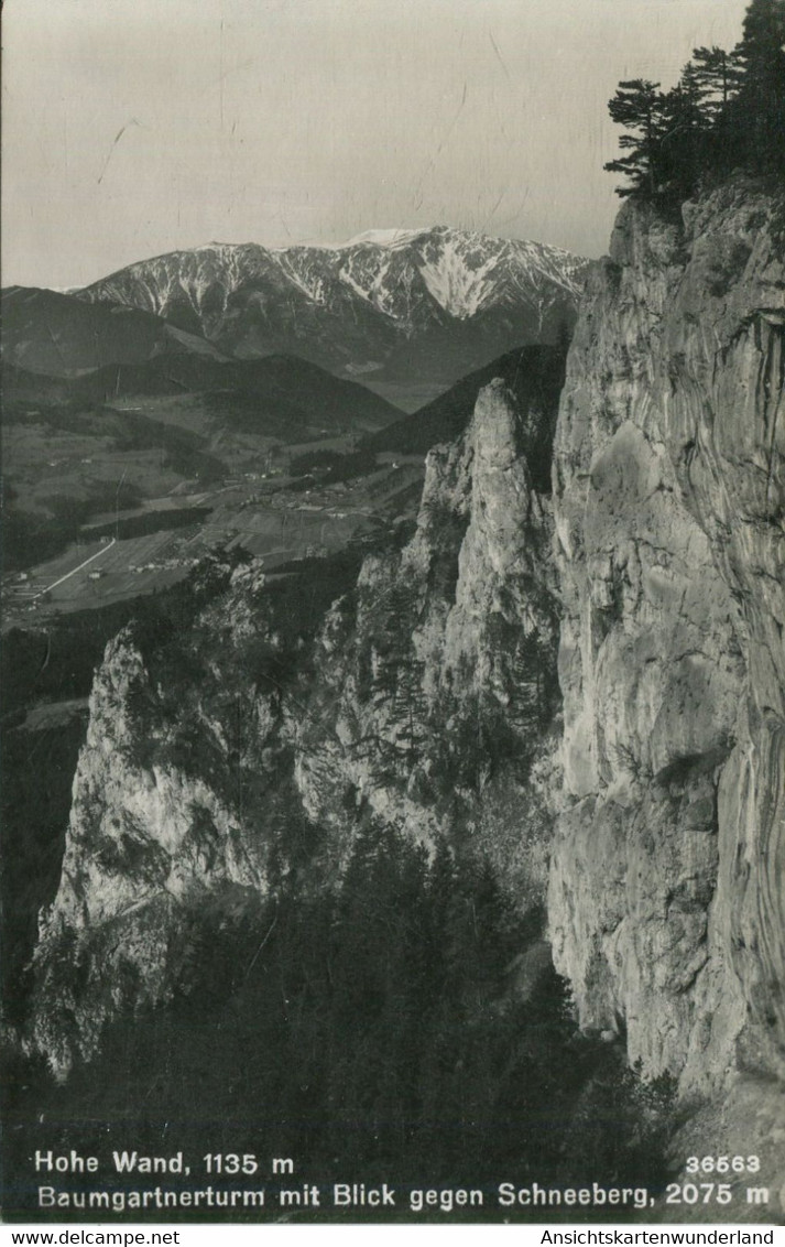 009974  Hohe Wand - Baumgartnerturm Mit Blick Gegen Schneeberg - Raxgebiet