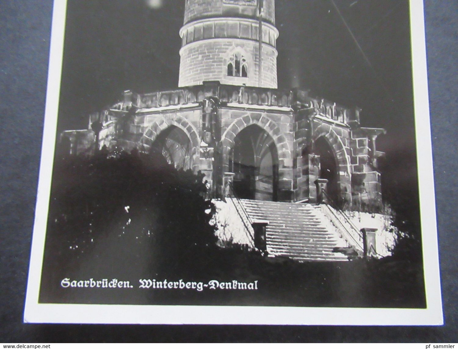 3.Reich 1935 Saargebiet Propaganda AK Winterberg Denkmal Mit Hakenkreuz Nach Groot Sangir Niederl. Indien Gesendet!!!! - Covers & Documents