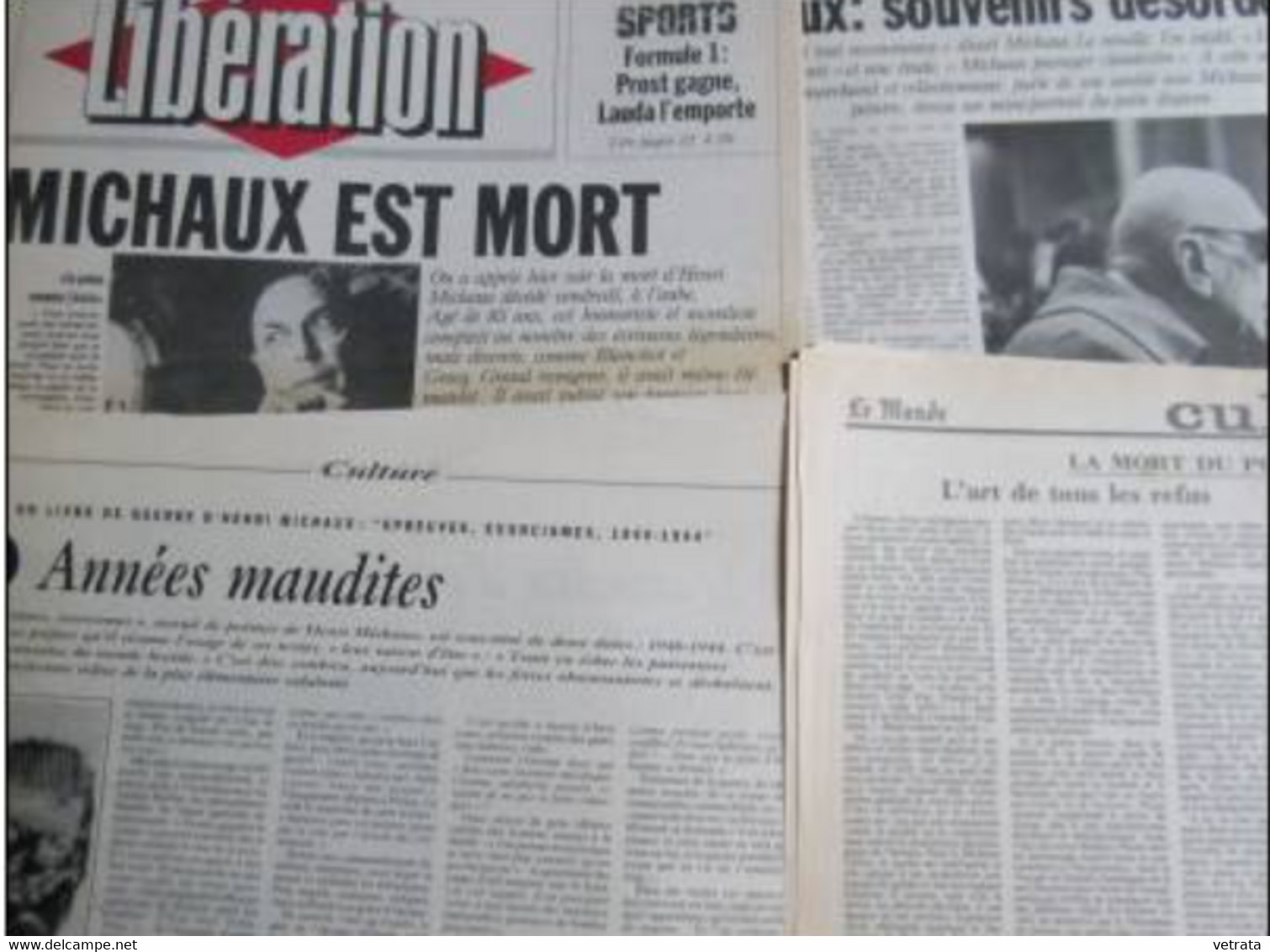 Henri Michaux : 2 N° Du Magazine Littéraire - Dossier Composé De 8 Coupures De Presse  & 1 Suppl. Libération Livres - Journaux Anciens - Avant 1800