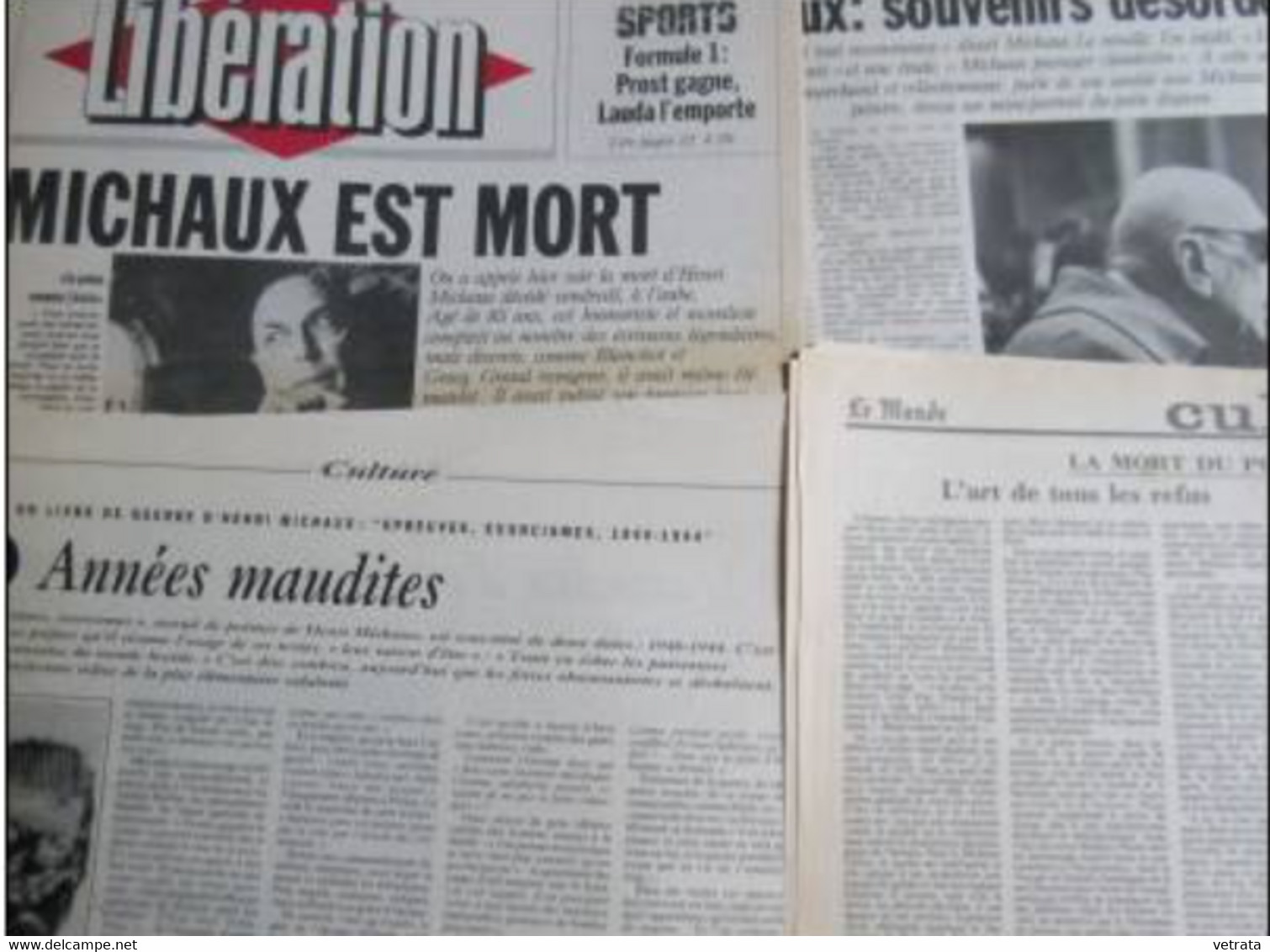 Henri Michaux : 2 N° Du Magazine Littéraire - Dossier Composé De 8 Coupures De Presse  & 1 Suppl. Libération Livres - Zeitungen - Vor 1800