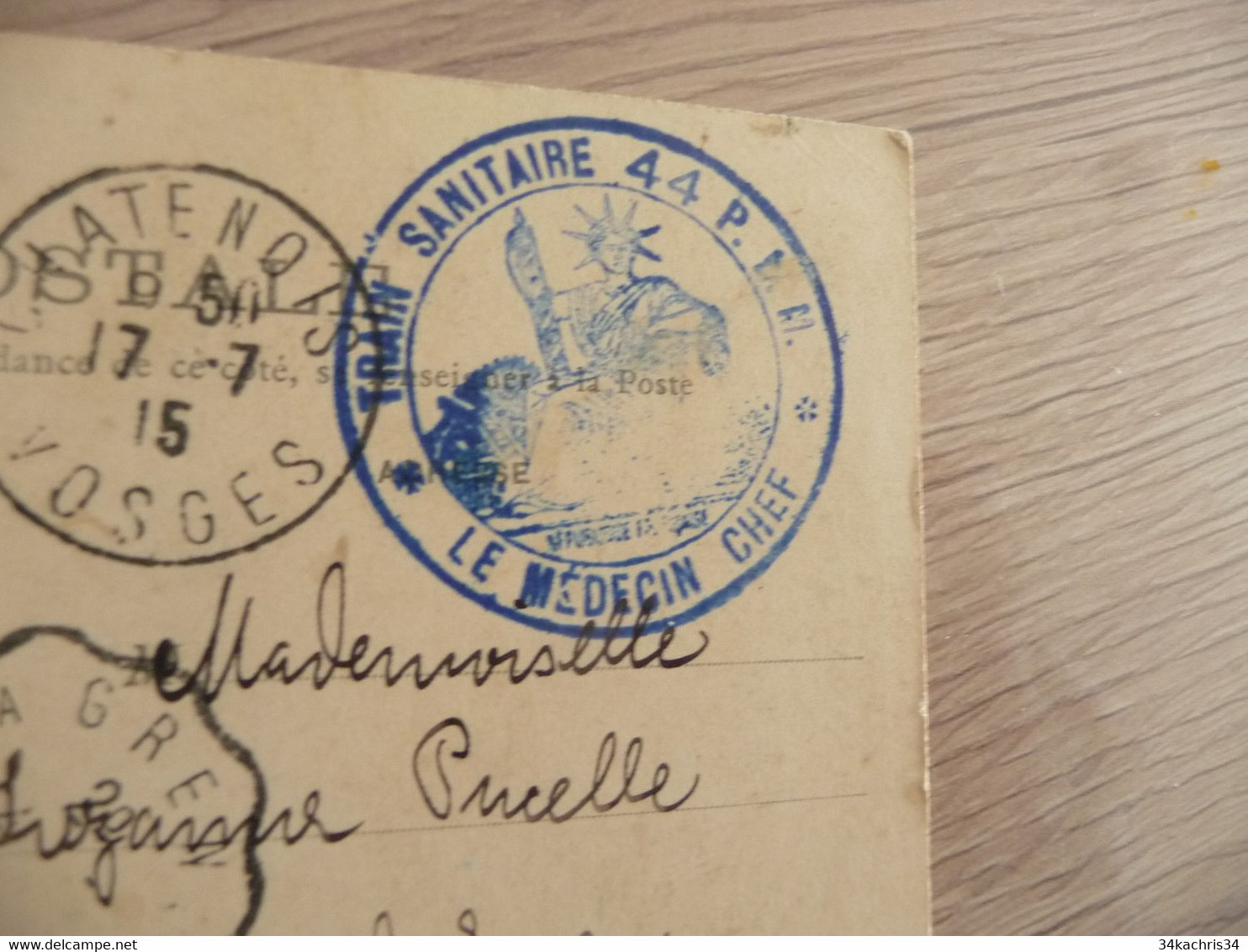 Sur CPA La Grande Chartreuse Cachet Militaire Bleu 915 Train Sanitaire PLM - Lettres & Documents