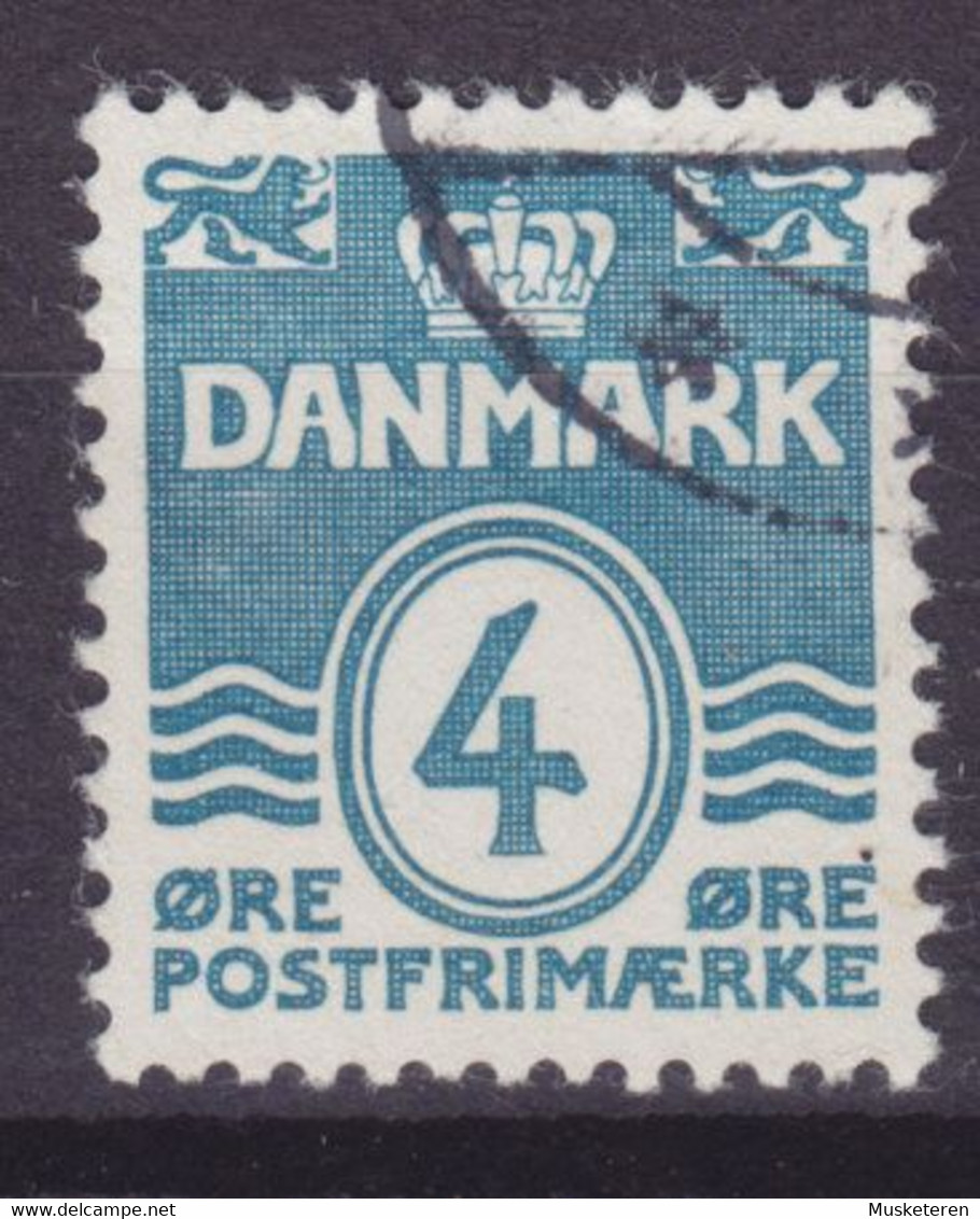 Denmark 1938 Mi. 197 II     4 Ø Wellenlinien ERROR Variety (SAVA 198) DOUBLE Printing In '4' (2 Scans) - Variedades Y Curiosidades
