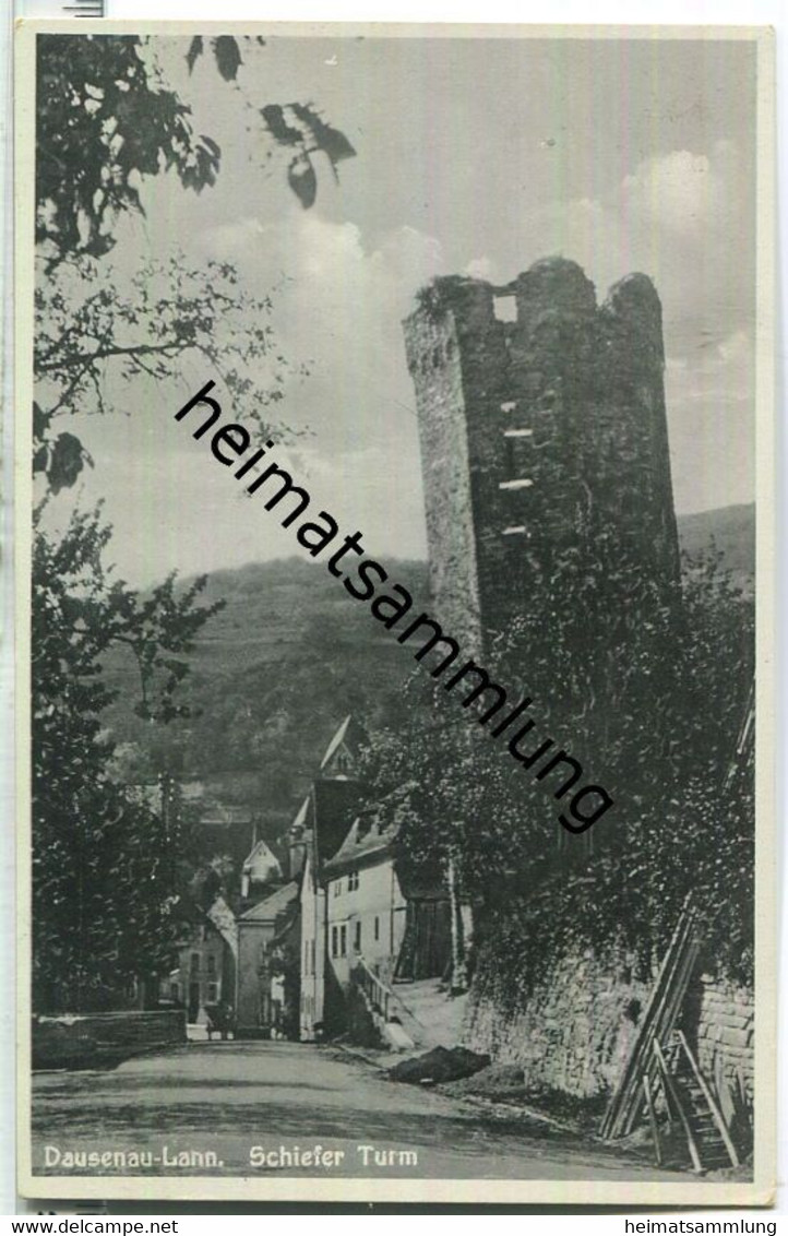 Dausenau-Lann - Schiefer Turm - Foto-Ansichtskarte 30er Jahre - Verlag Weber Bad Ems - Soltau