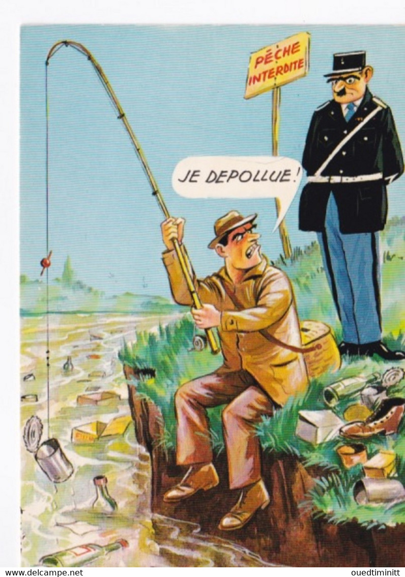 CPSM Pêche Gendarme Pollution - Humour