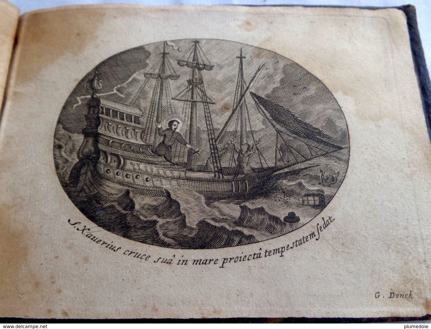 XVII ° S . RARE RECUEIL DE 22  GRAVURES MINIATURES par G . DONCK (  actif 1627 - 1640 ) S. XAVERIUS . 22  TINY ENGRAVING