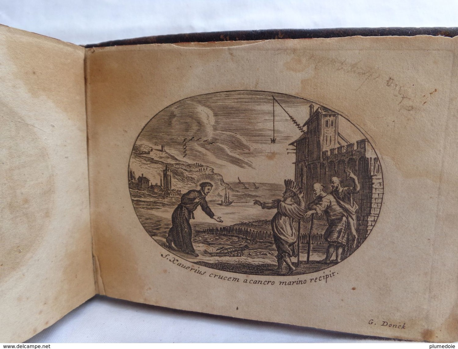 XVII ° S . RARE RECUEIL DE 22  GRAVURES MINIATURES par G . DONCK (  actif 1627 - 1640 ) S. XAVERIUS . 22  TINY ENGRAVING