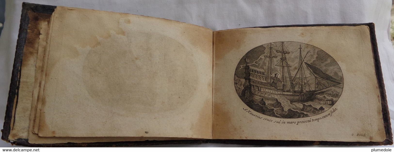 XVII ° S . RARE RECUEIL DE 22  GRAVURES MINIATURES par G . DONCK (  actif 1627 - 1640 ) S. XAVERIUS . 22  TINY ENGRAVING