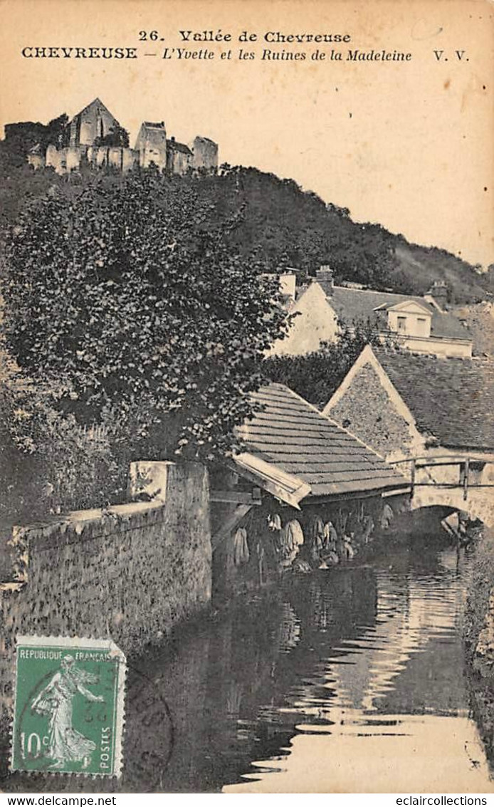 Chevreuse       78          L'Yvette Et Ruines Du Château De La Madeleine      Lavoir      (voir Scan) - Chevreuse