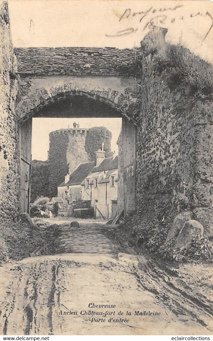 Chevreuse       78         Ancien Château Fort Et  Entrée De La Ferme De La Madeleine      (voir Scan) - Chevreuse