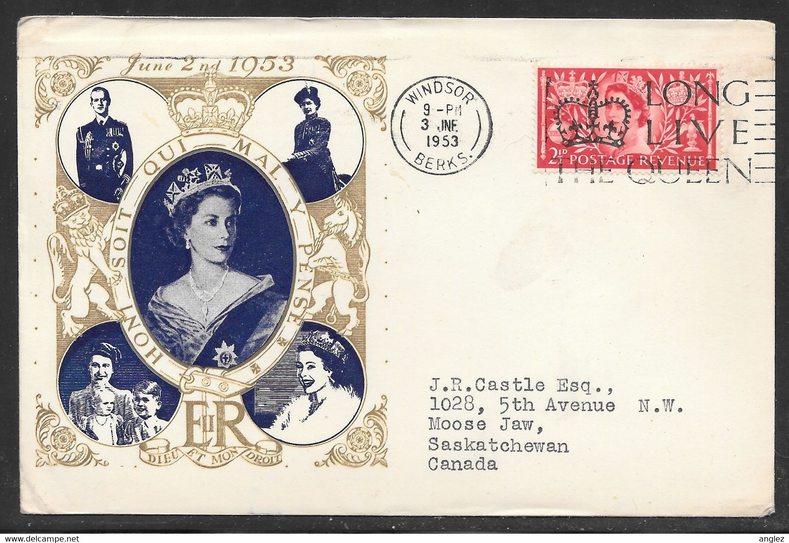 Great Britain - 1953 Coronation 2 1/2d Illustrated FDC - Slogan Pmk. - Covers & Documents