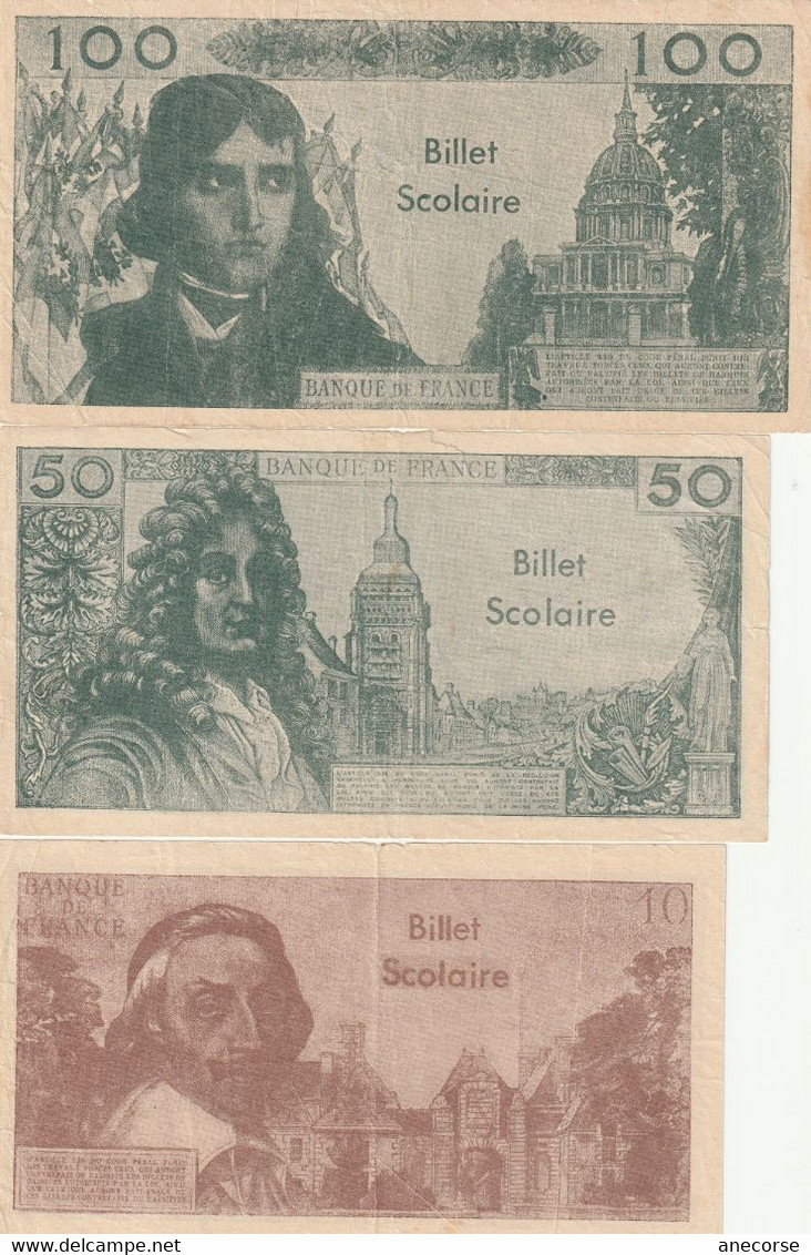 3 Billets Factices (  Scolaire ) - Specimen