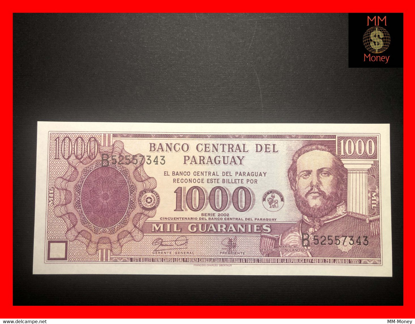 PARAGUAY 1.000  1000 Guaranies 2002  P. 221  *commemorative*   UNC - Paraguay