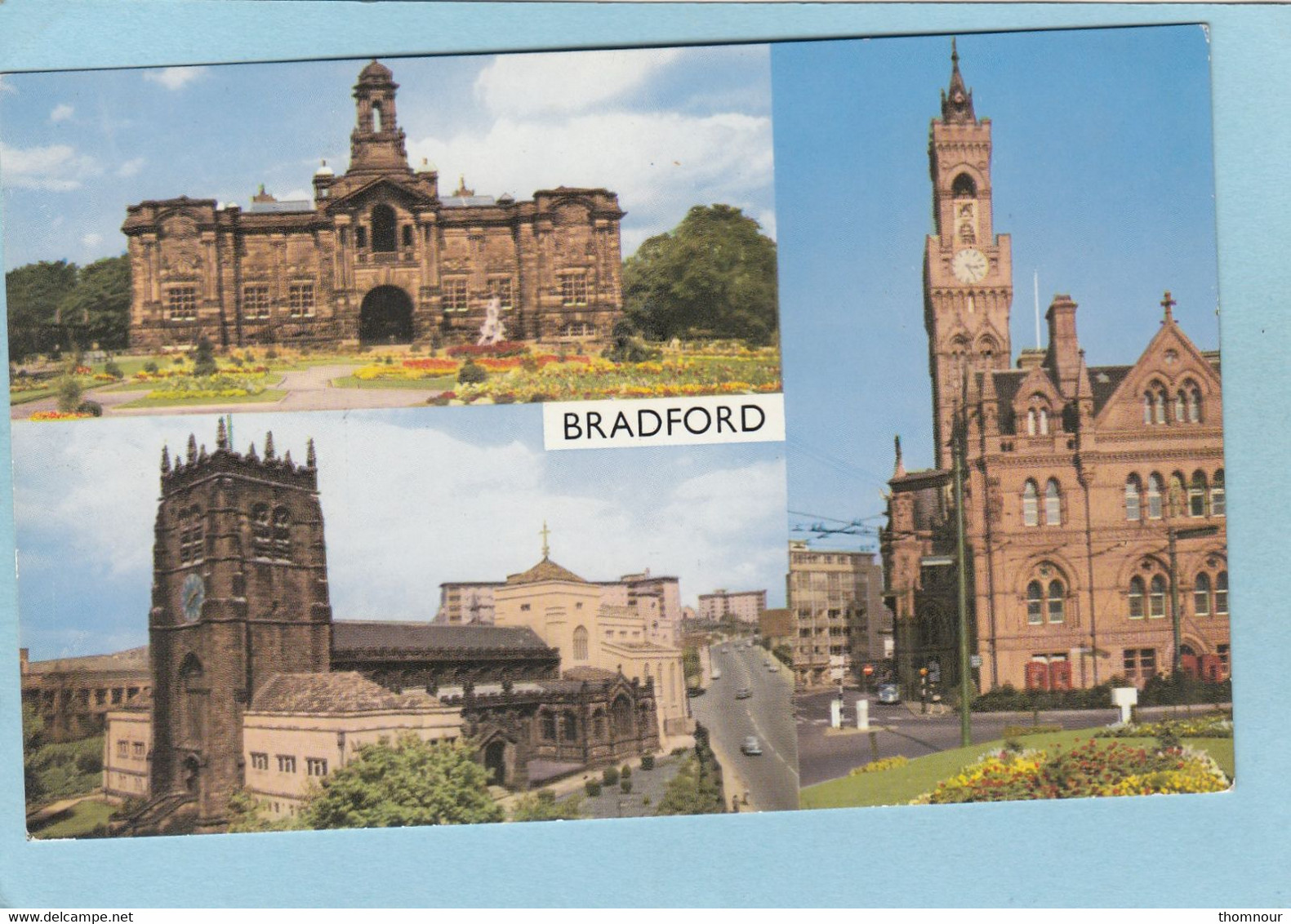 BRADFORD  -  3 VUES - LISTER PARK -  CATHEDRAL - TOWN HALL - - Bradford