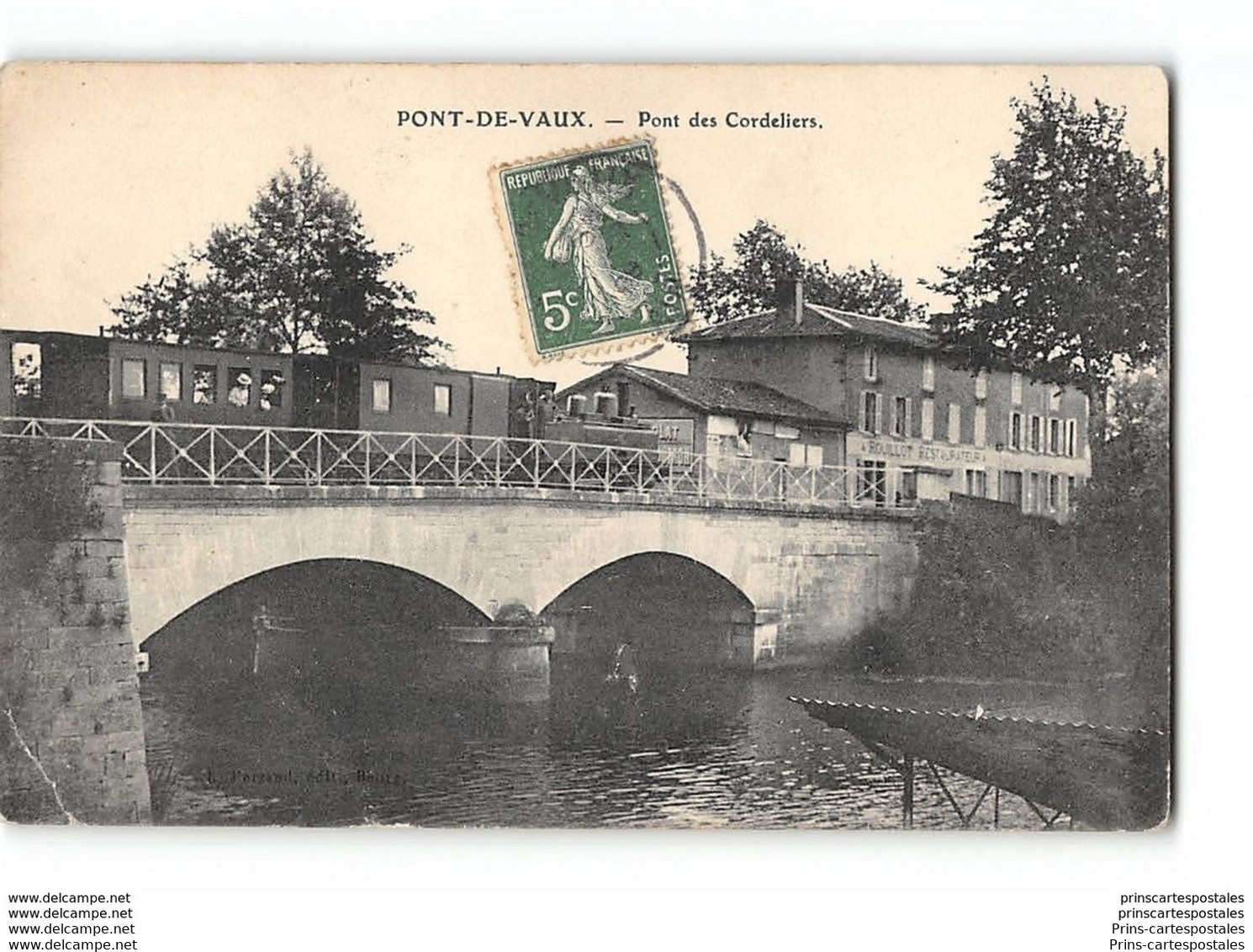 CPA 01 Pont De Vaux Pont Des Cordelliers Et Le Train Tramway Ligne De Trevoux - St Trivier - Pont-de-Vaux