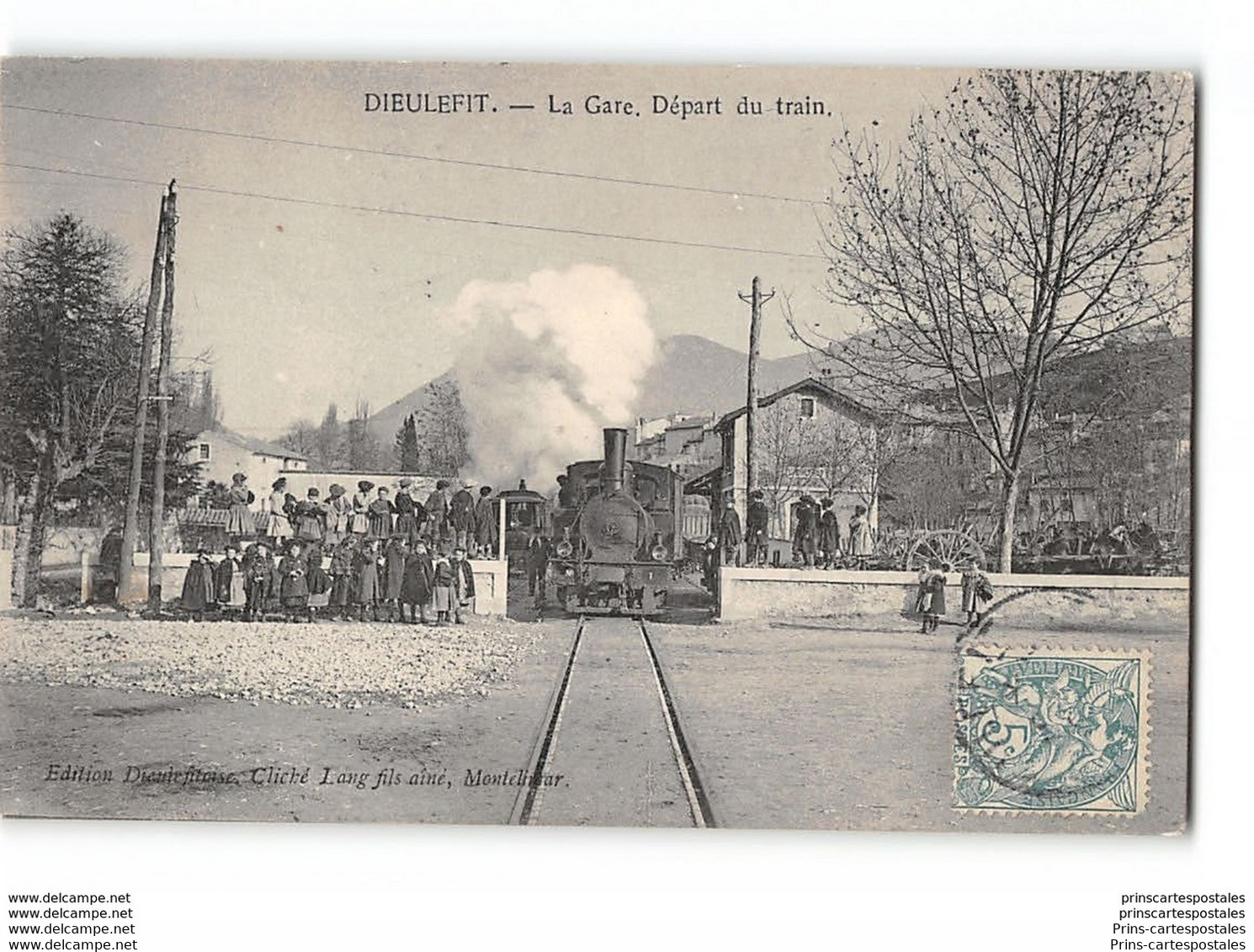 CPA 26 Dieulefit La Gare Et Le Tramway Ligne De Montelimar Dieulefit - Dieulefit