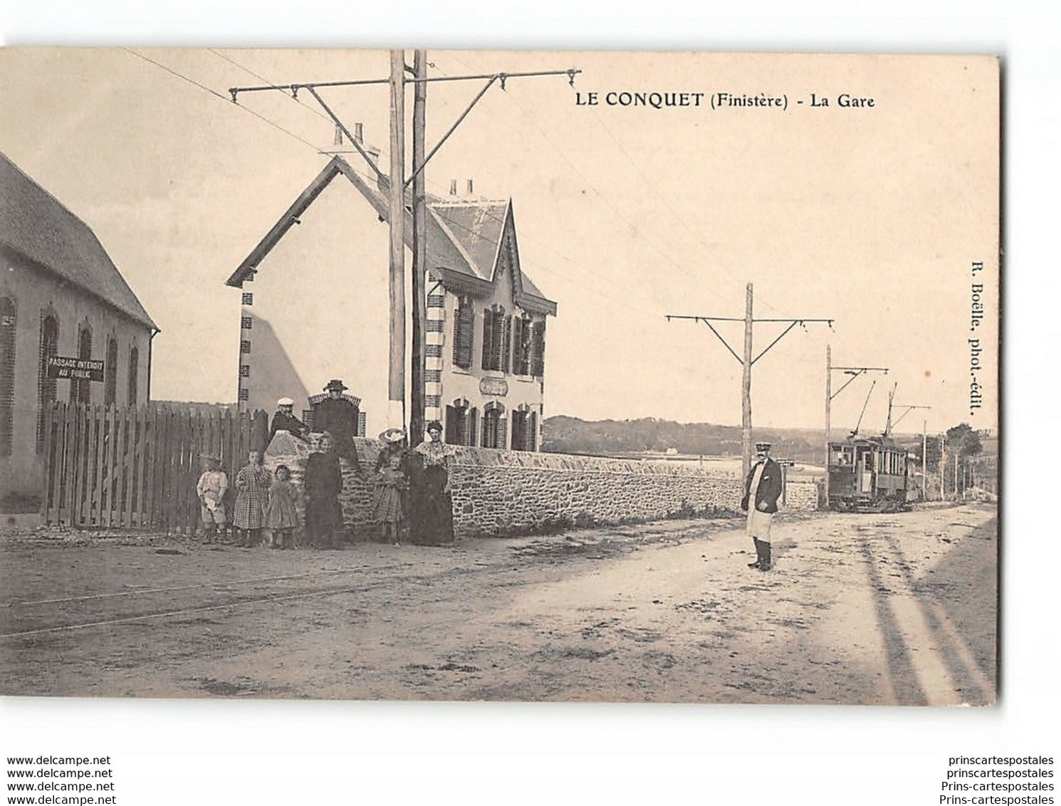 CPA 29 Le Conquet La Gare Et Le Tramway - Le Conquet