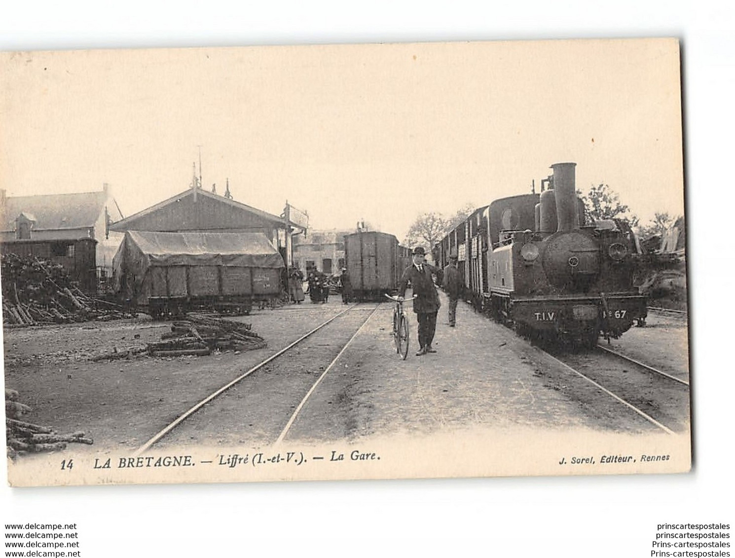 CPA 35 Liffré La Gare Et Le Train Tramway - Other & Unclassified