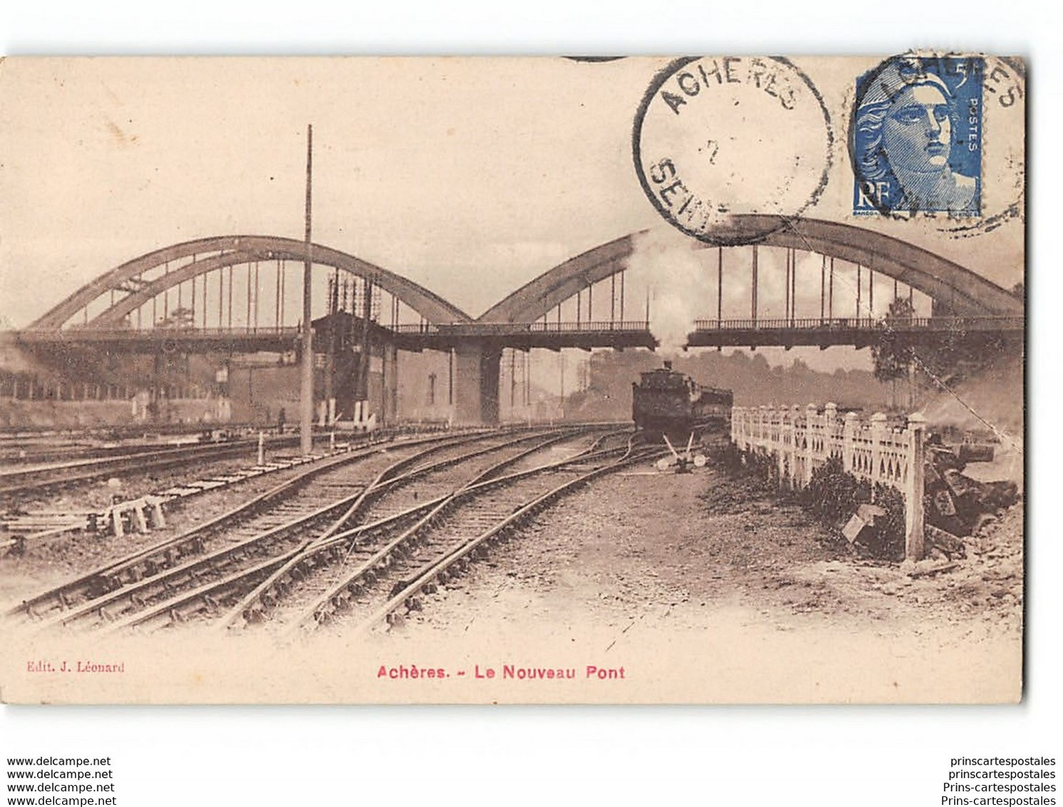 CPA 78 Acheres Le Nouveau Pont Et Le Train - Acheres