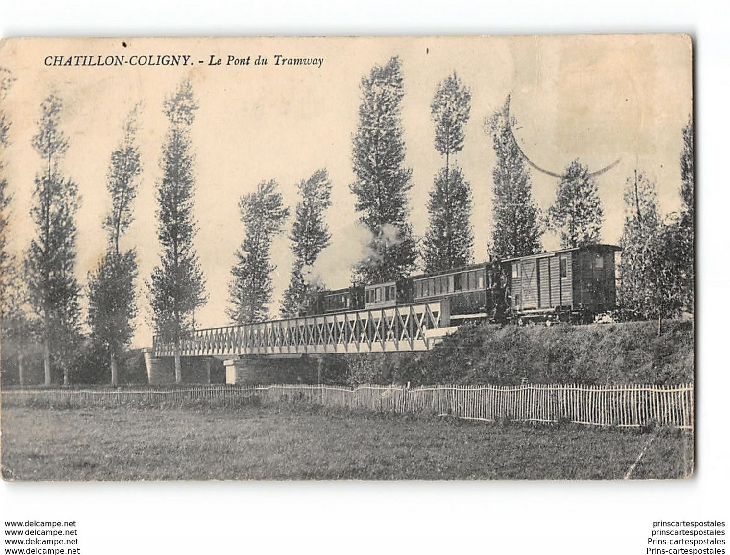 CPA 45 Chatillon Coligny Le Pont Et Le Train Tramway - Chatillon Coligny