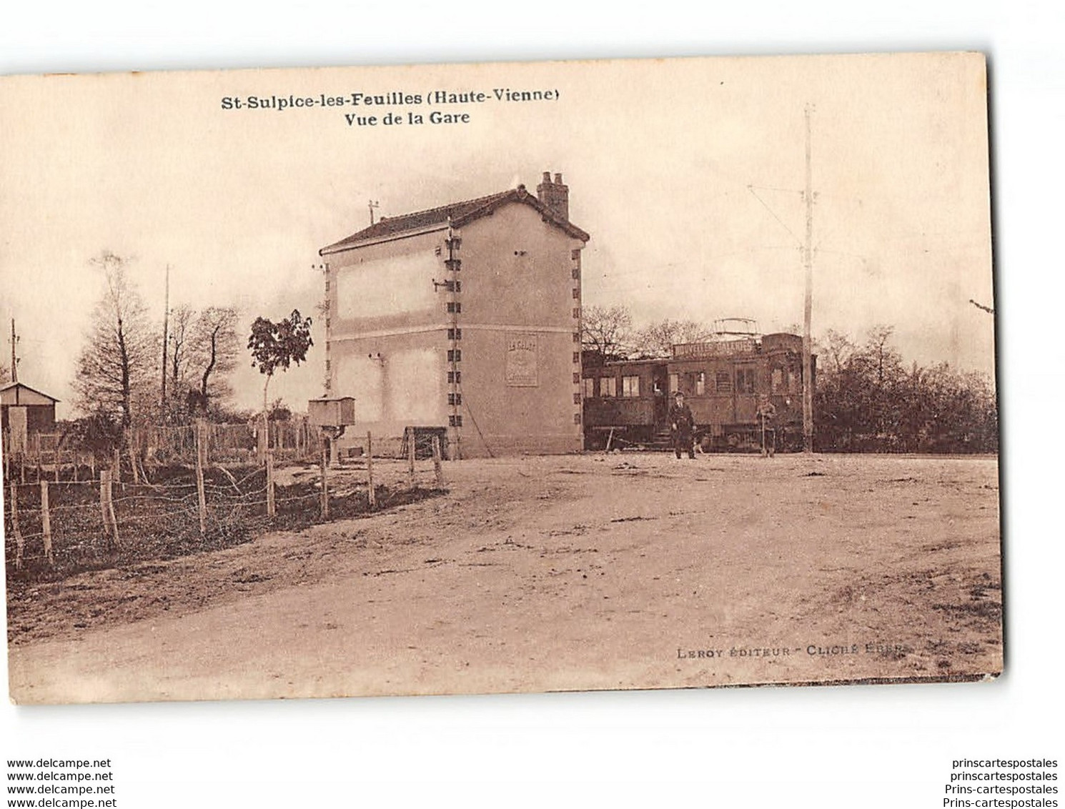 CPA 87 St Saint Sulpice Les Feuilles La Gare Et Le Tramway - Saint Sulpice Les Feuilles