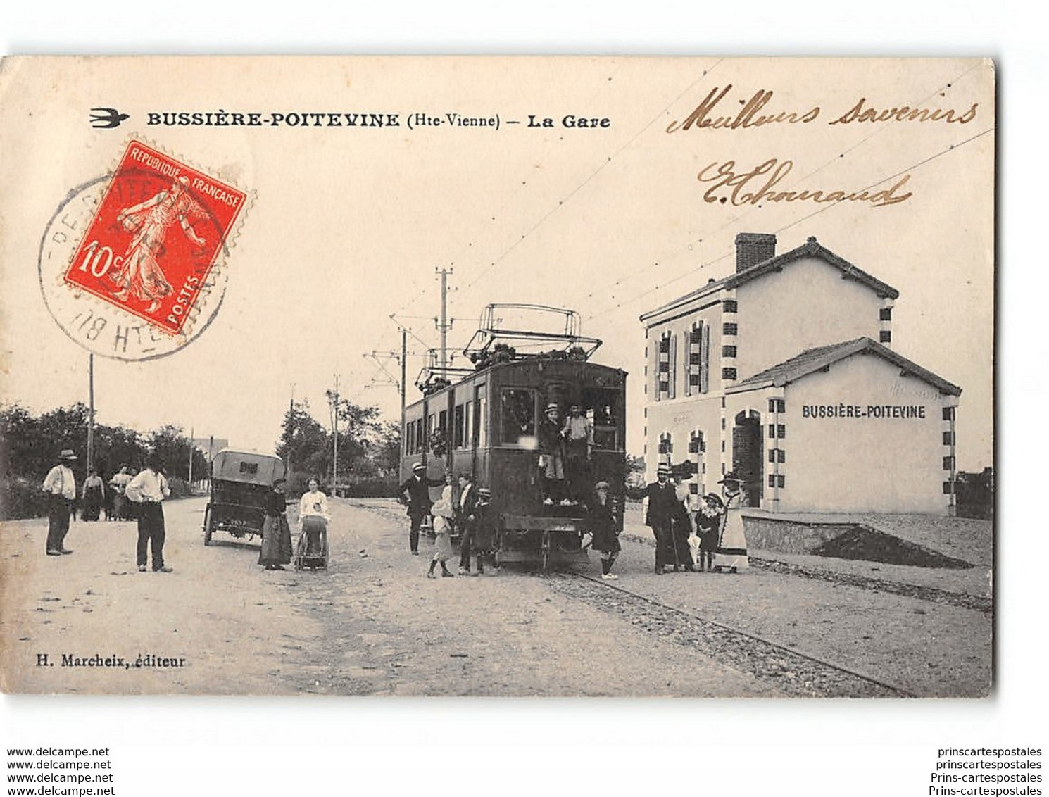 CPA 87 Bussiere Poitevine La Gare Et Le Tramway - Bussiere Poitevine