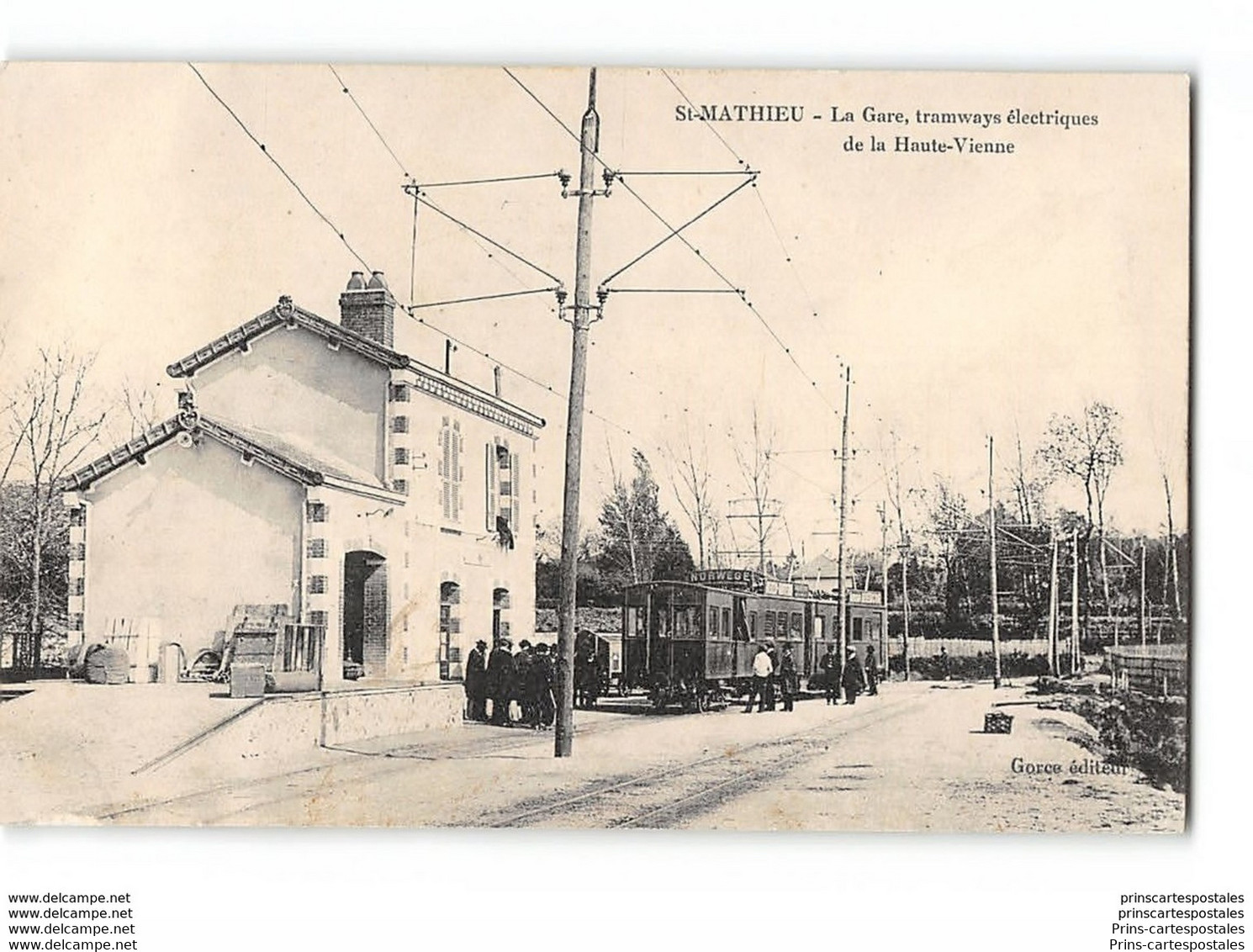 CPA 87 St Saint Mathieu La Gare Et Le Tramway - Saint Mathieu