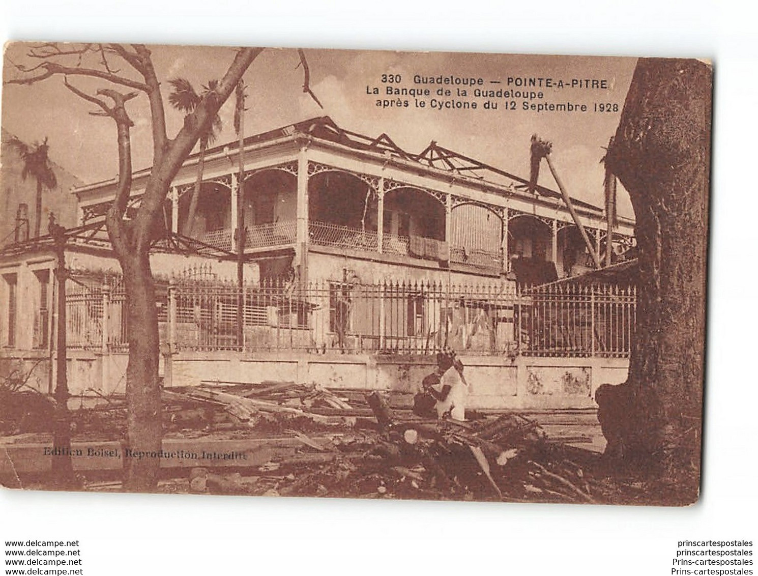 CPA Guadeloupe Pointe à Pitre La Banque De La Guadeloupe Après Le Cyclone De Septembre 1928 - Pointe A Pitre
