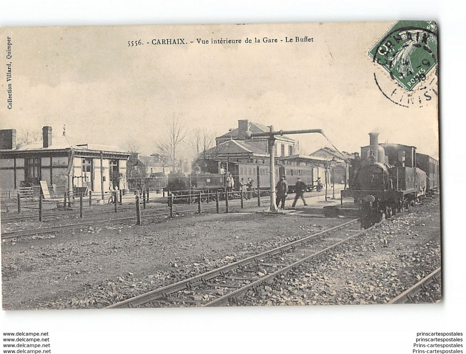 CPA 29 Carhaix Le Buffet La Gare Et Le Train Tramway - Carhaix-Plouguer