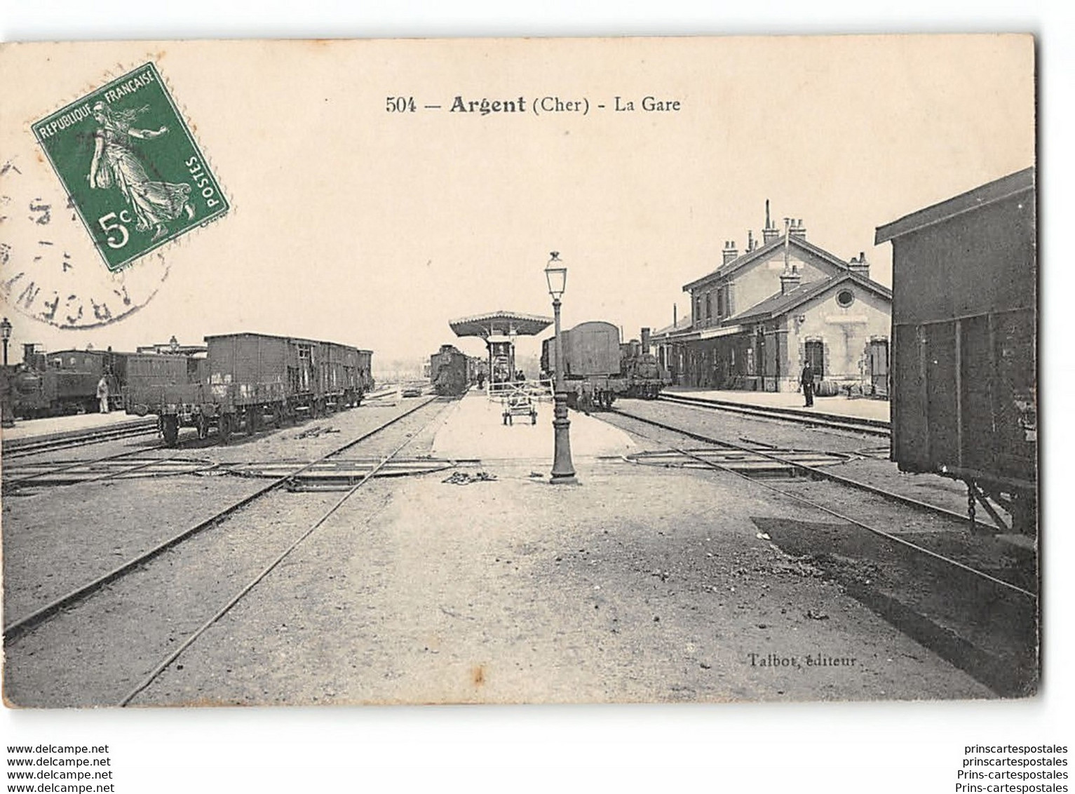 CPA 18 Argent Sur Sauldre La Gare Et Le Train Tramway - Argent-sur-Sauldre