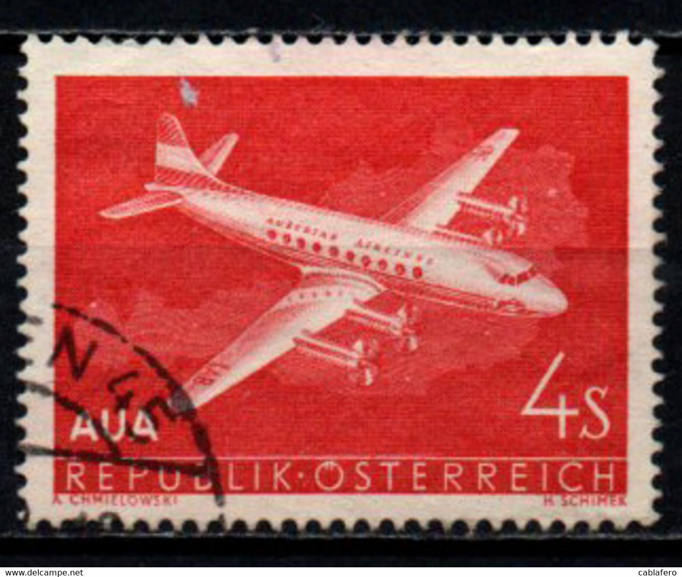 AUSTRIA - 1958 - VOLO INAUGURALE DELLE LINEE AEREE AUSTRIACHE - USATO - Used Stamps