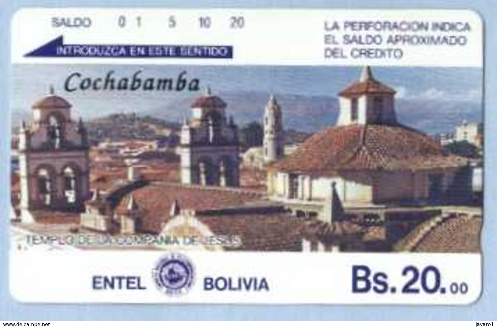 BOLIVIA : BOLTE02 Bs  20 Cochabamba /Grey Rev. USED - Bolivië