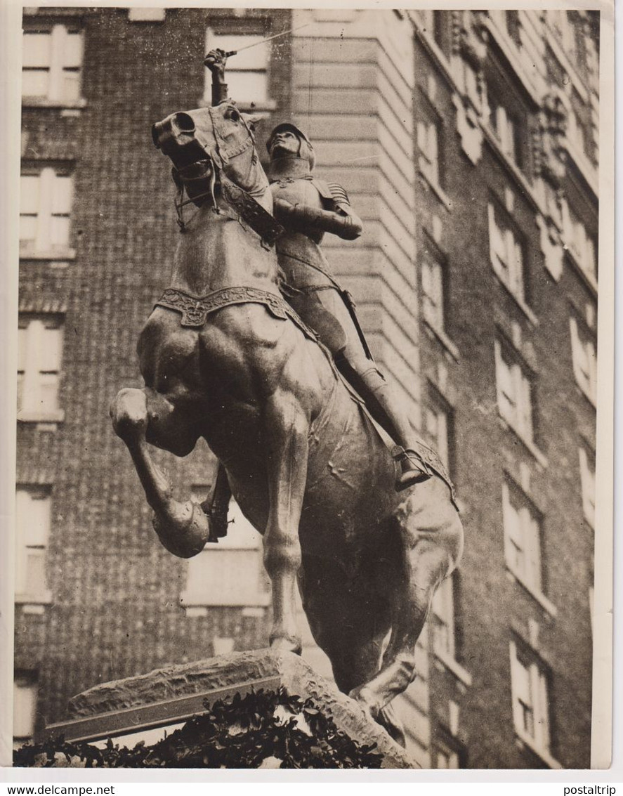 RIVERSIDE DRIVE NEW YORK CITY NY STATUE JEANNE D'ARC JOAN OF ARC  25*20CM Fonds Victor FORBIN 1864-1947 - Célébrités