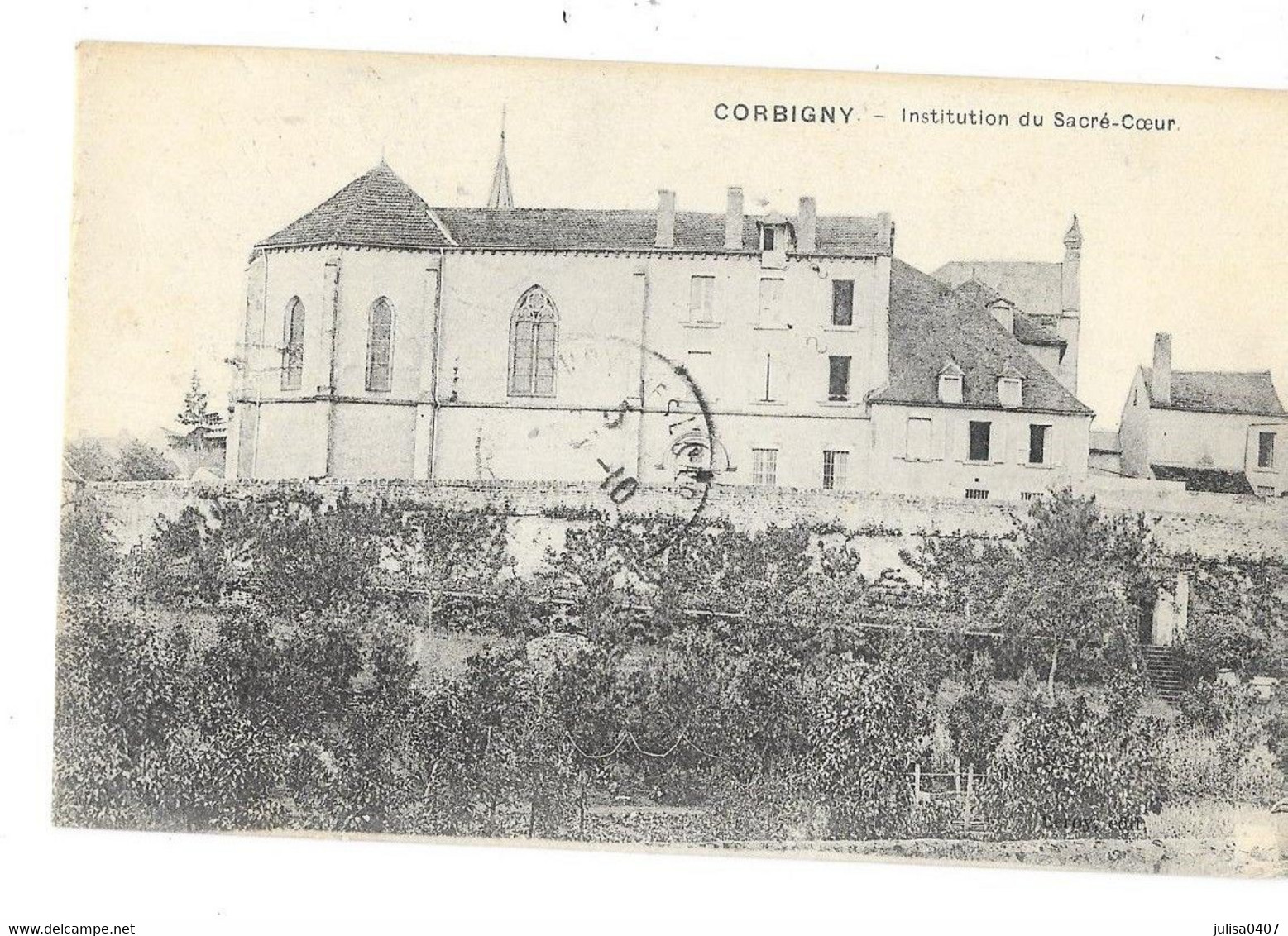 CORBIGNY (58) Sacré Coeur Rare Cachet Militaire Détachement De La Vauvelle 1916 - Corbigny