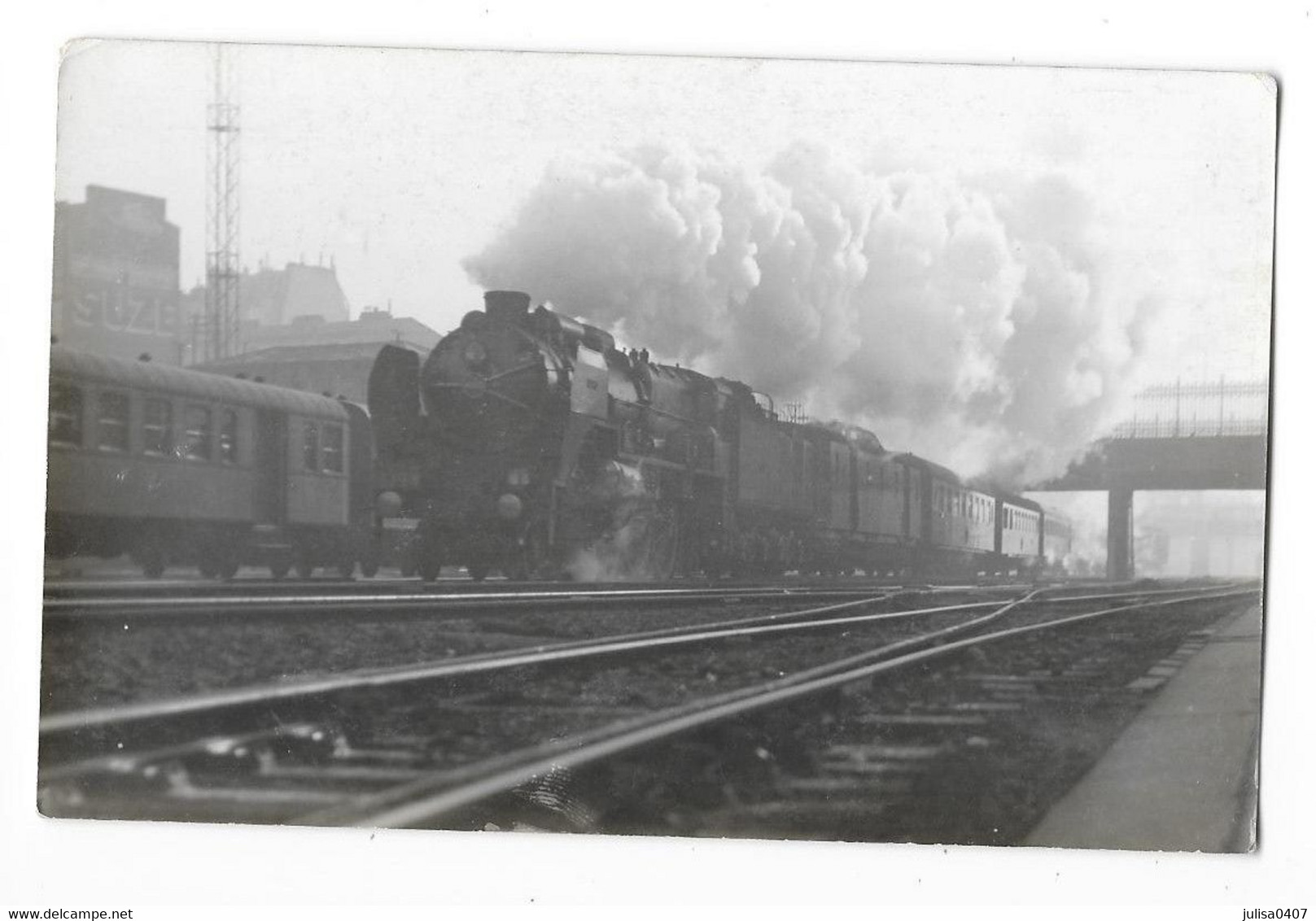 LOCOMOTIVE A VAPEUR Carte Photo Machine Train  Gros Plan - Materiaal