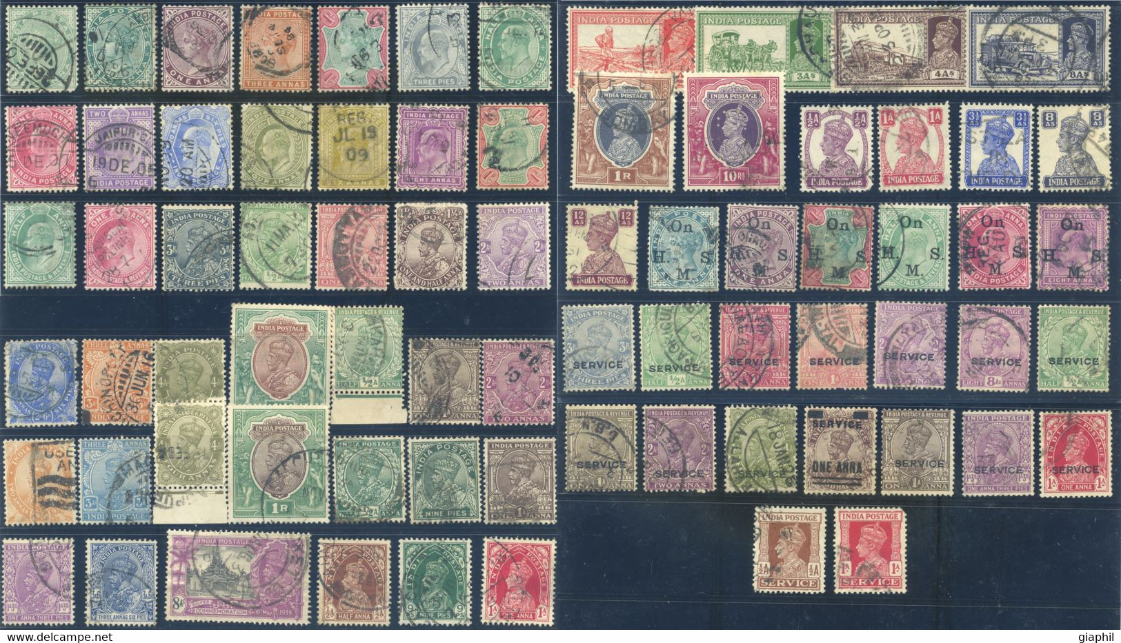 INDIA 1882-1942 74 DIFFERENT STAMPS USED OFFER! - Sonstige & Ohne Zuordnung