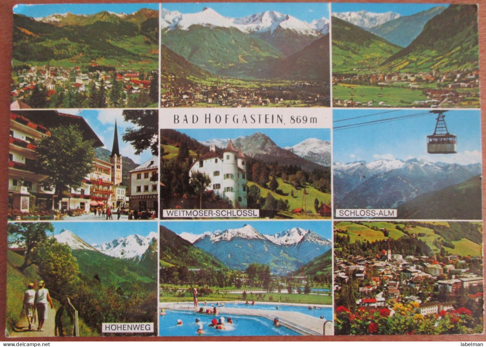 AUSTRIA BAD HOFGASTEIN CABLE CAR LAKE BOATPOOL PALACE POSTCARD ANSICHTSKARTE PICTURE CARTOLINA PHOTO CARD - Bad Goisern